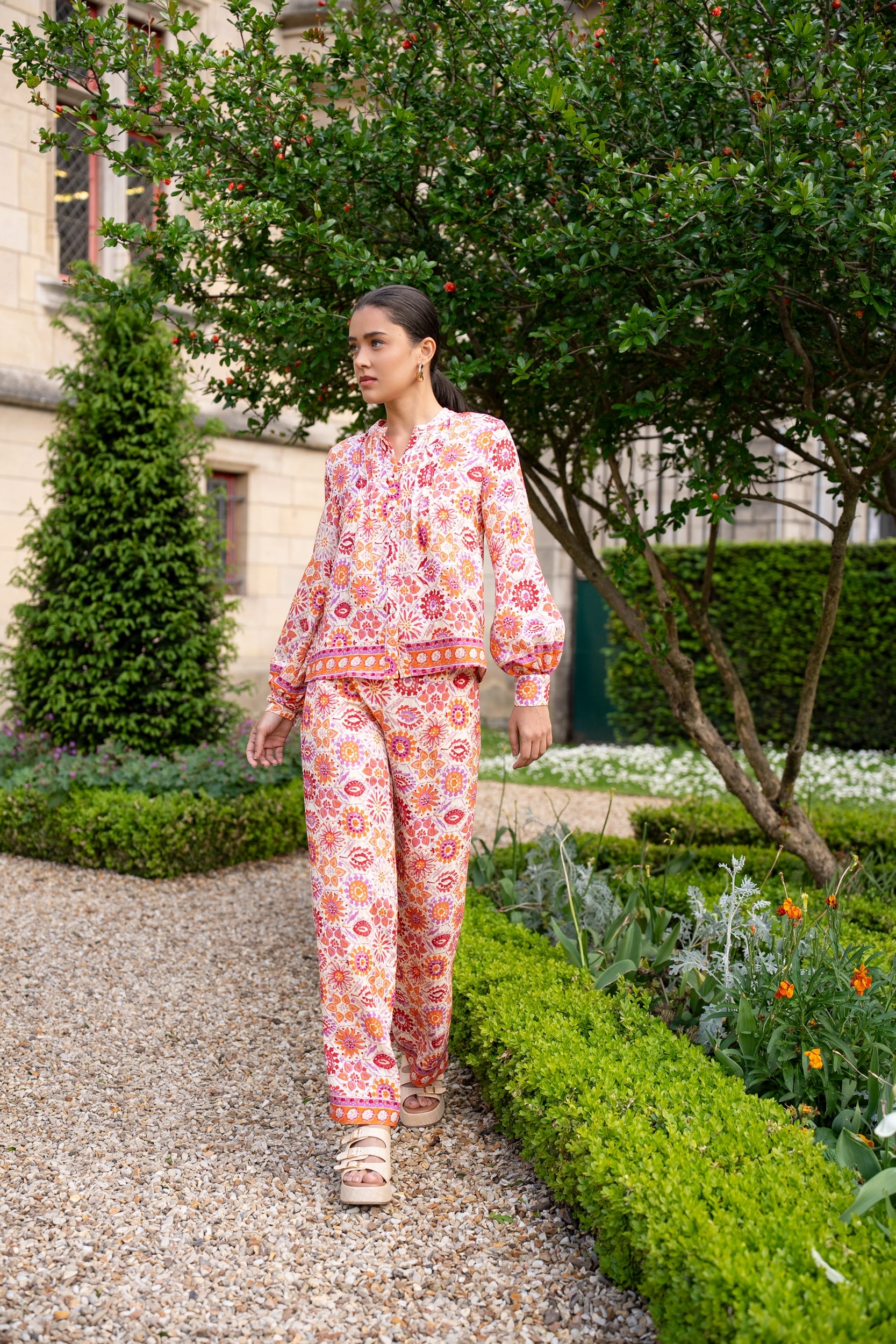 Pantalon palazzo imprimé Daisy