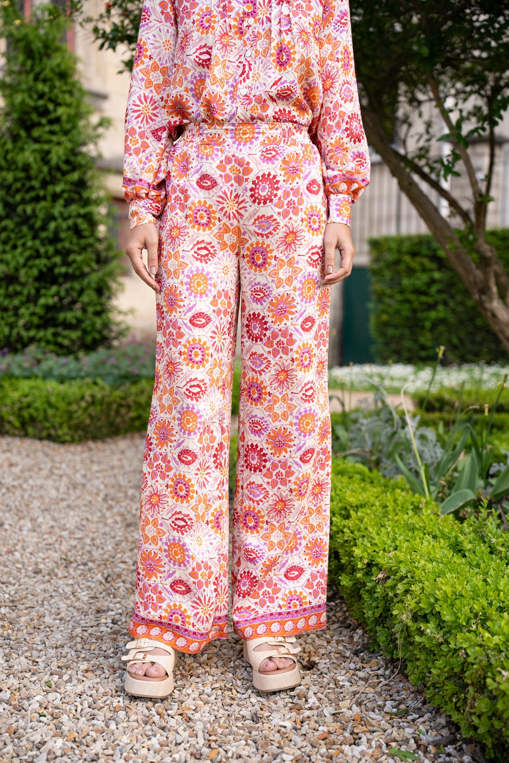 Pantalon palazzo imprimé Daisy