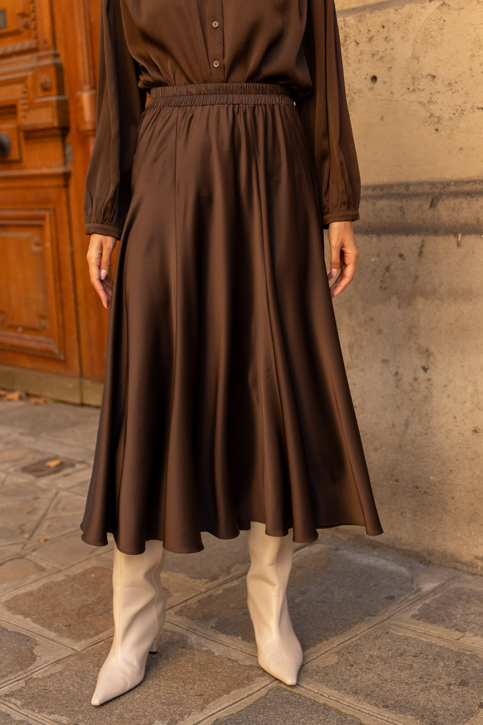 Jupe sirène Valentine en satin