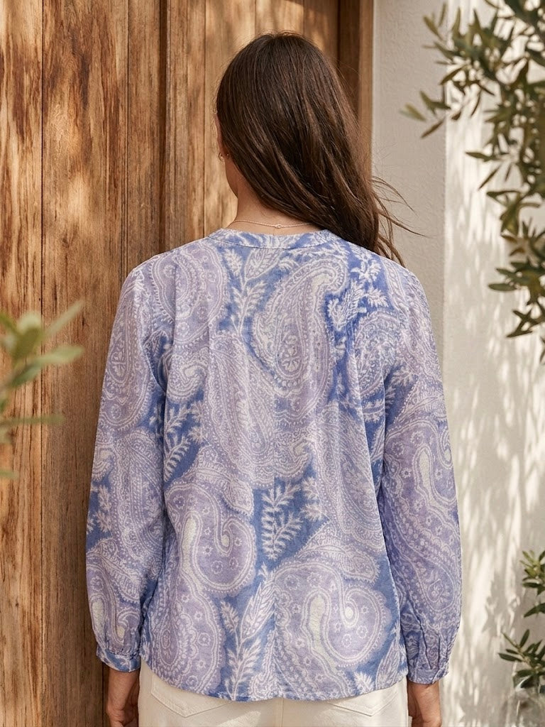 Chemise Eléna en soie imprimée fleurie