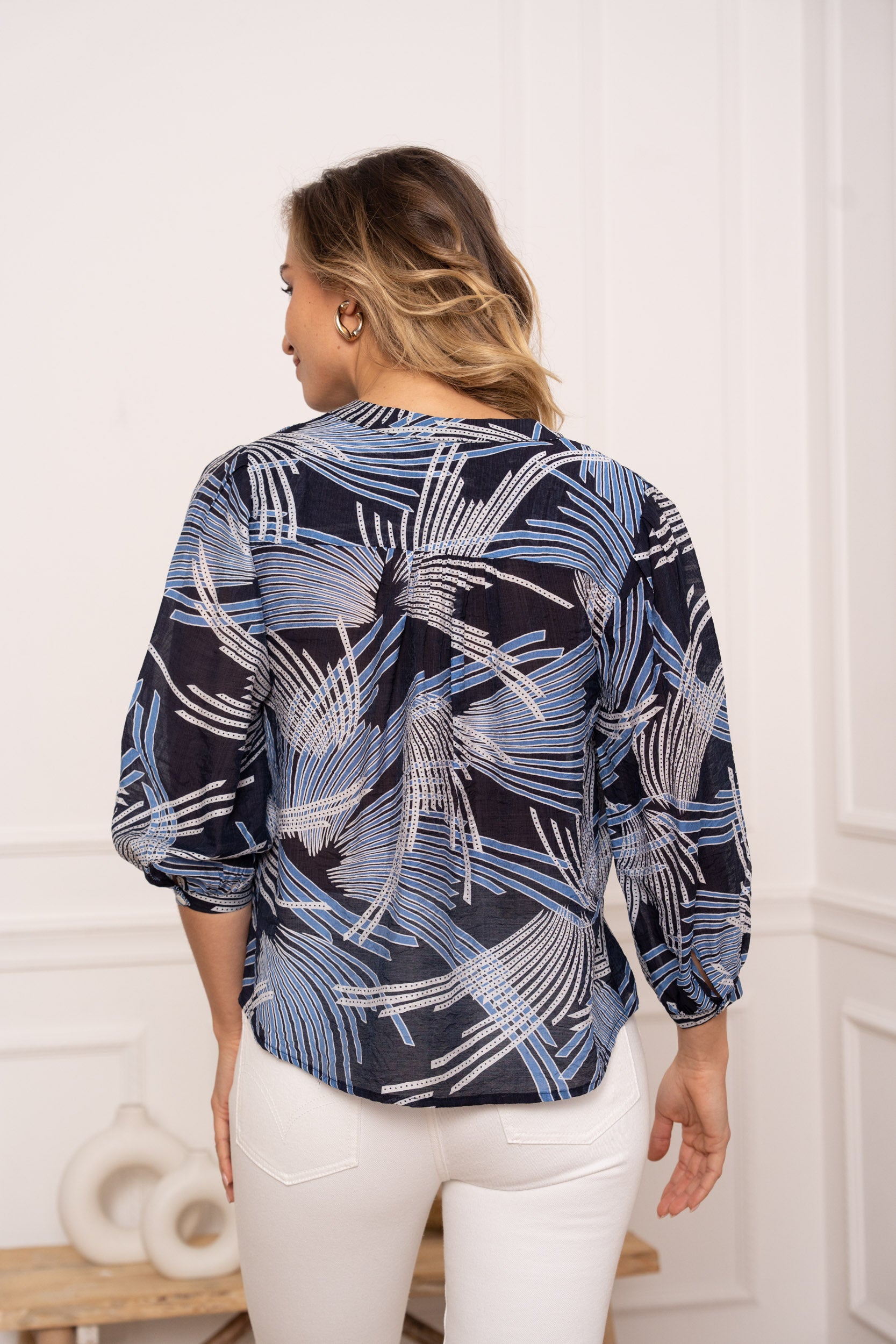 Eléna shirt in floral printed silk