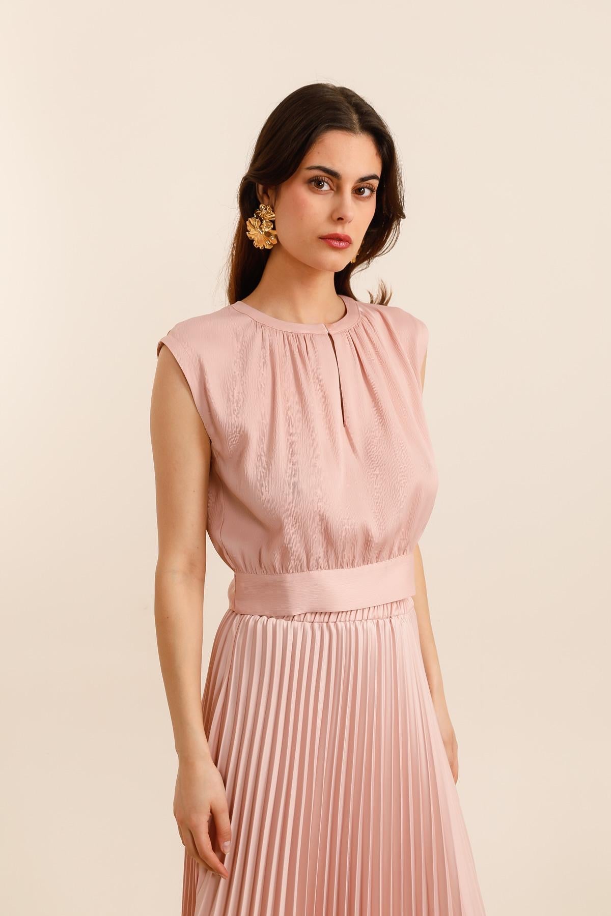 Crop-top soyeux Maguie noeud au dos