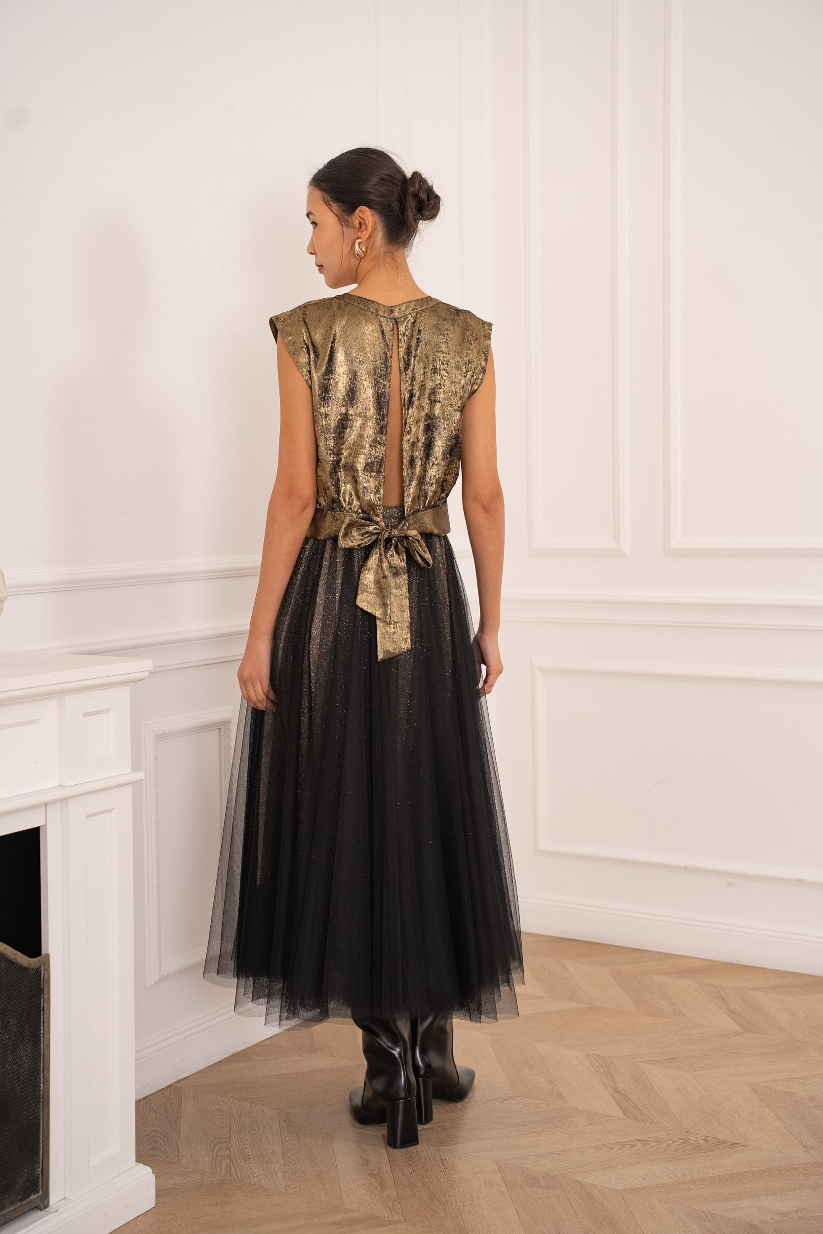 Jupe Aria en tulle à doublure pailletée