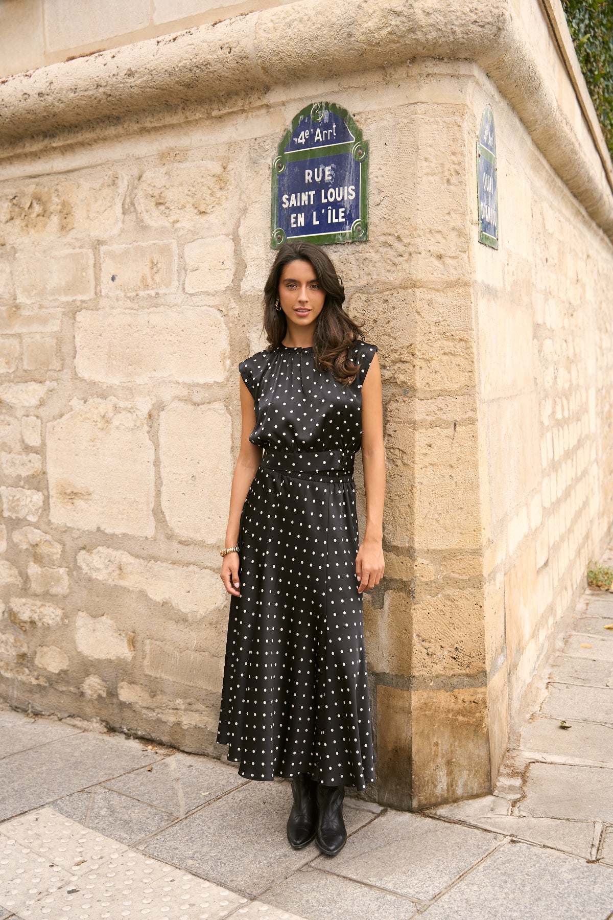 Jupe Valentine satinée à pois
