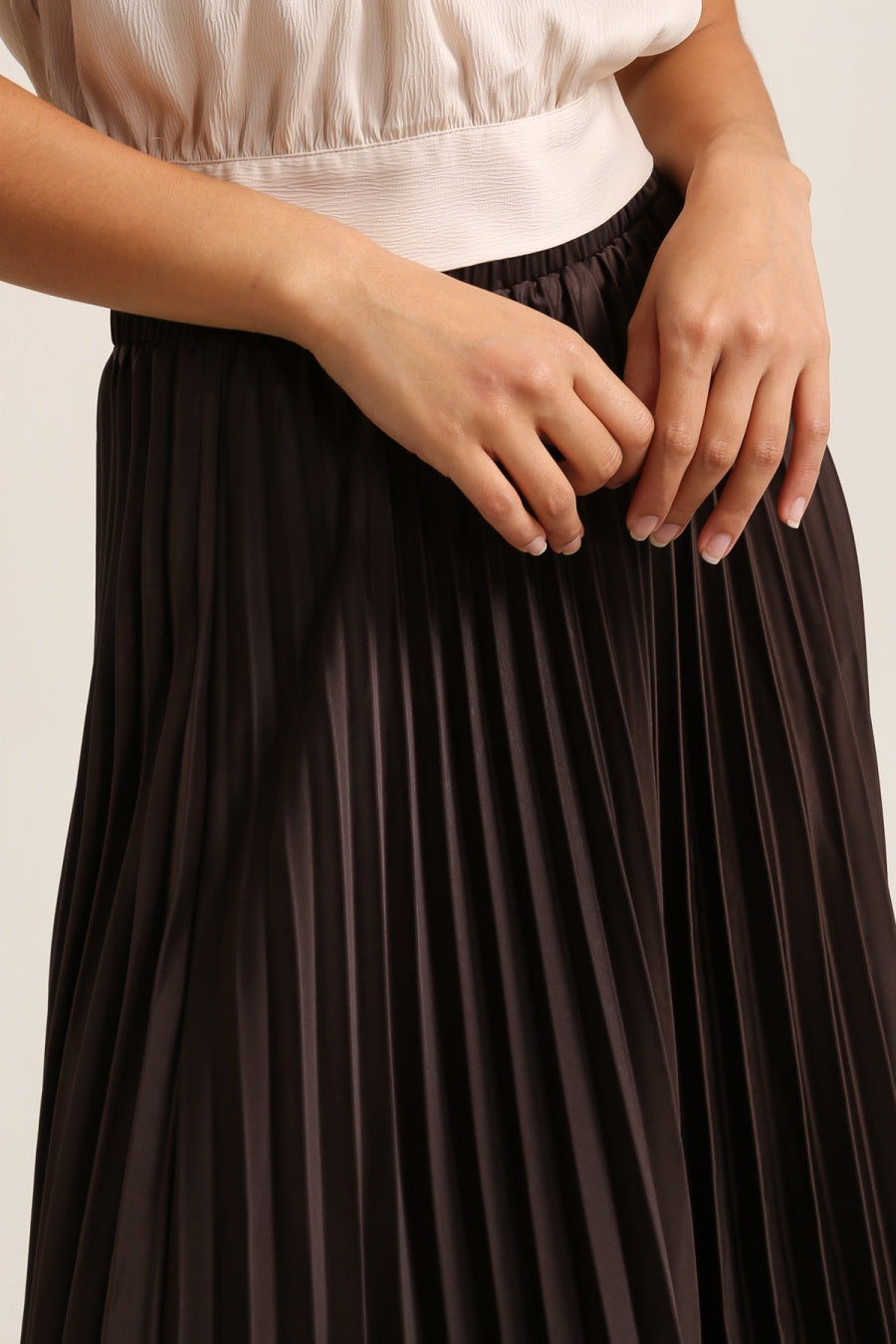 Wild leopard satin pleated skirt