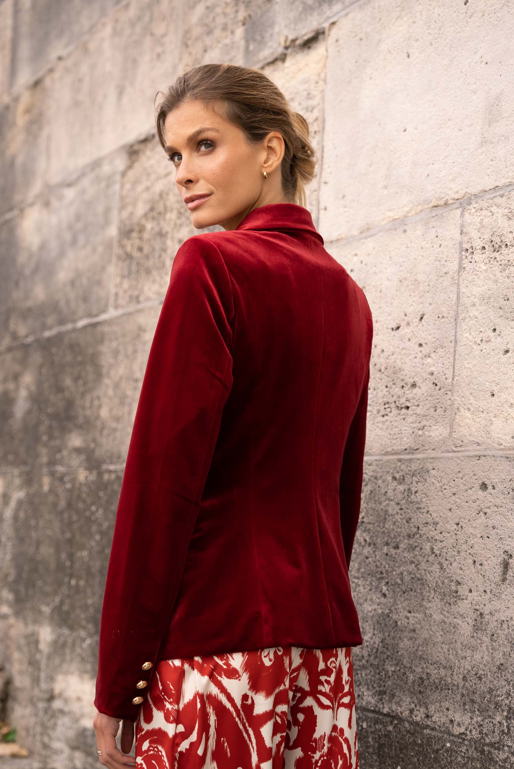 Gabrielle Velvet Blazer Jacket