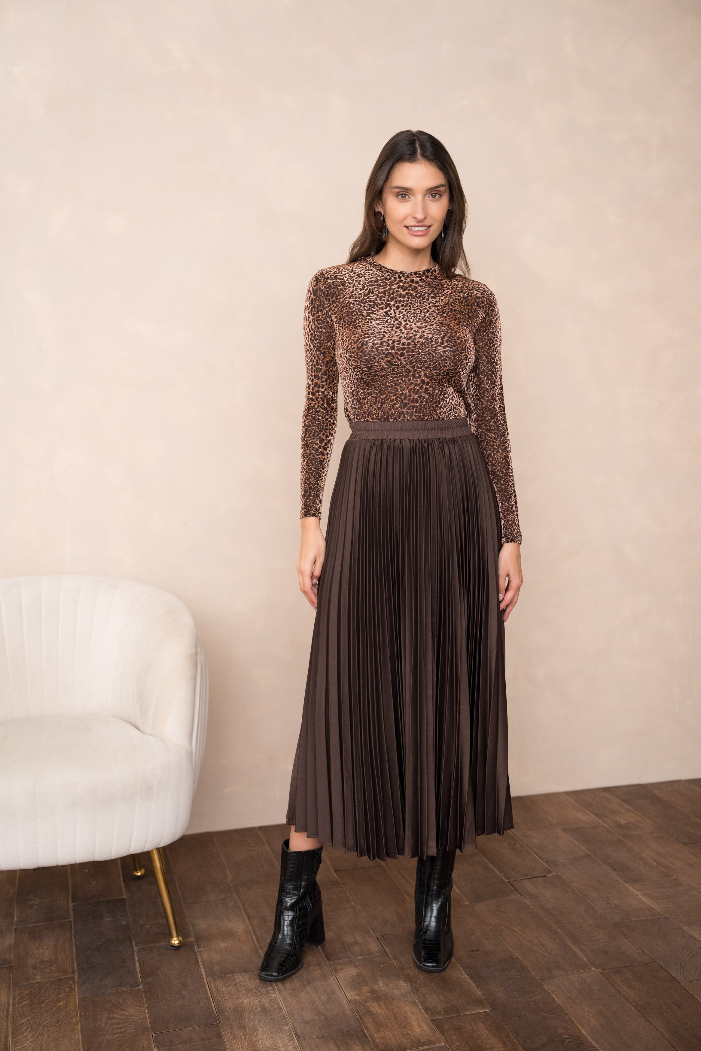 Jupe Diana en satin plissée