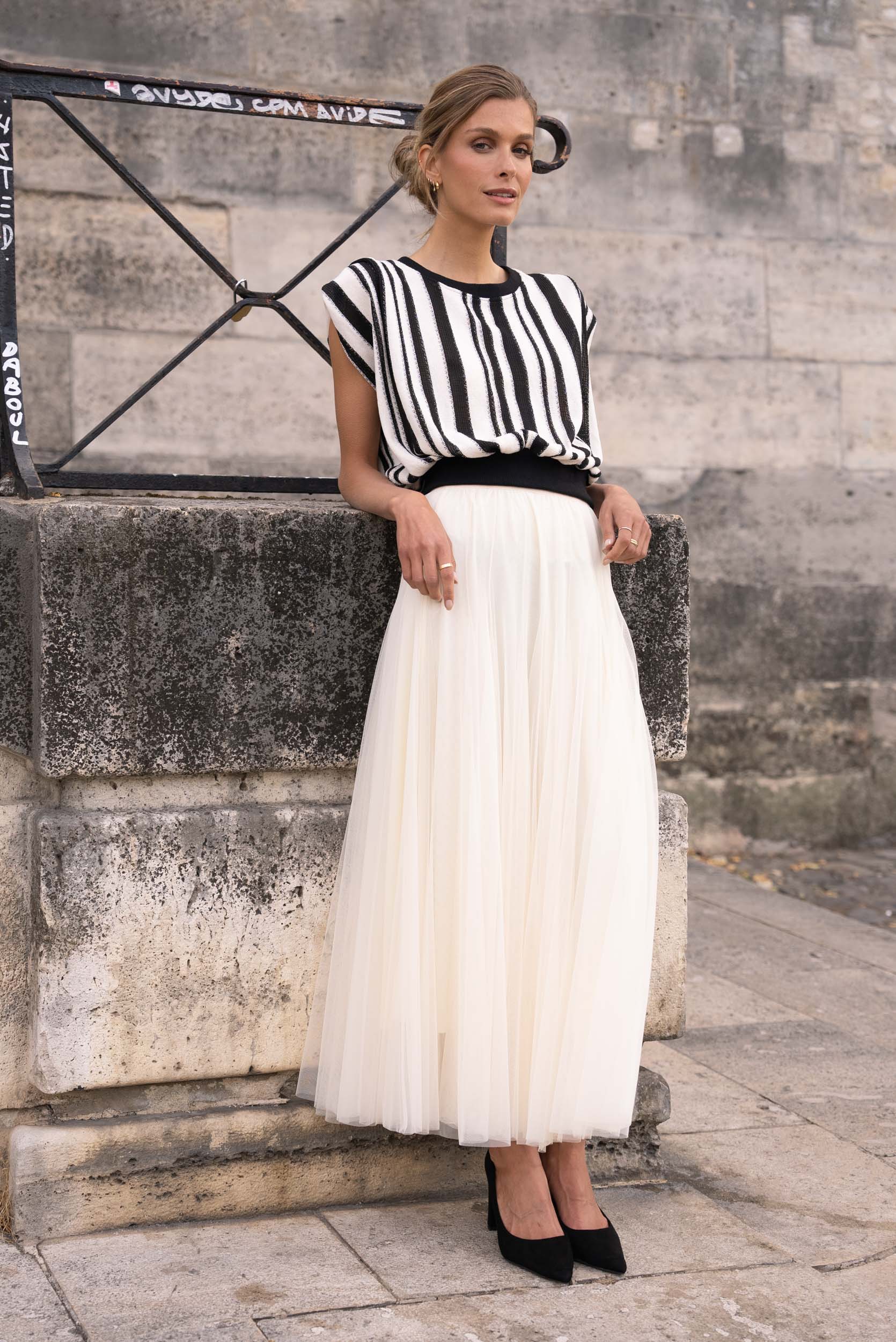 Jupe Ambre en tulle coupe slim