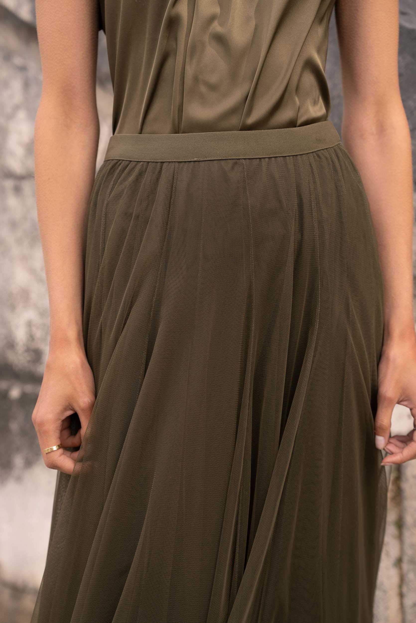 Jupe Ambre en tulle coupe slim