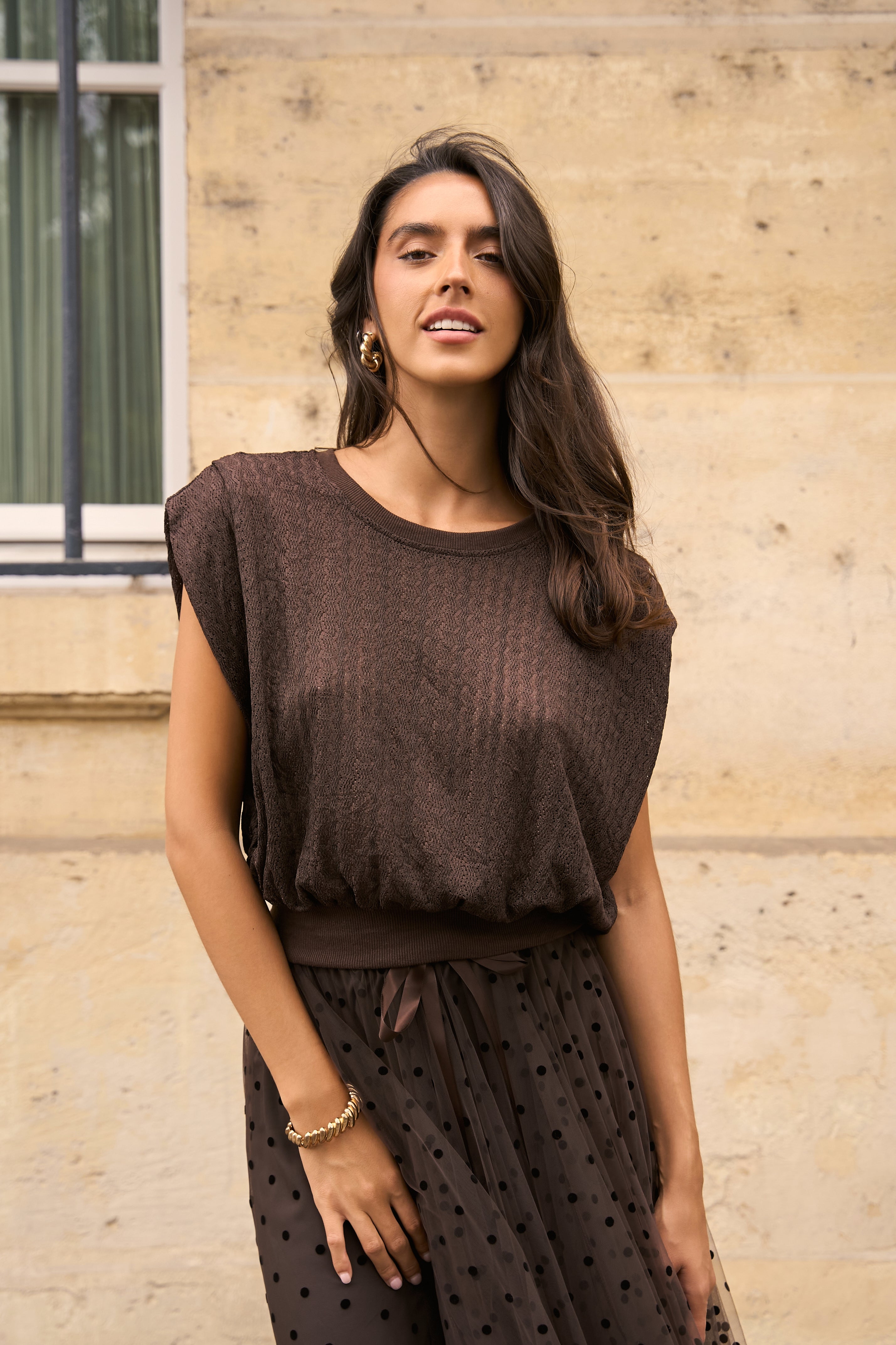 T-shirt Bella décontracté en maille