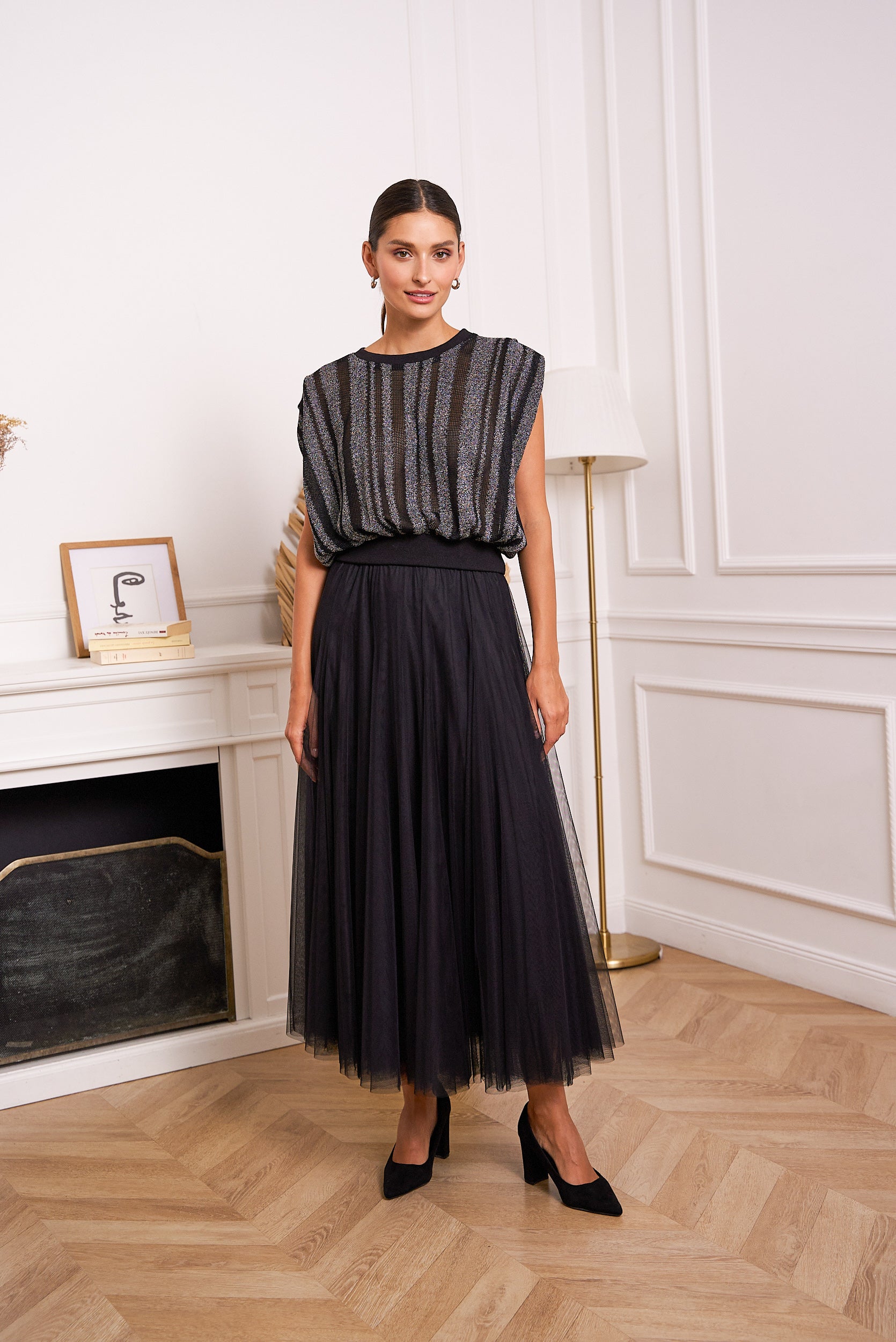 Jupe Ambre en tulle coupe slim