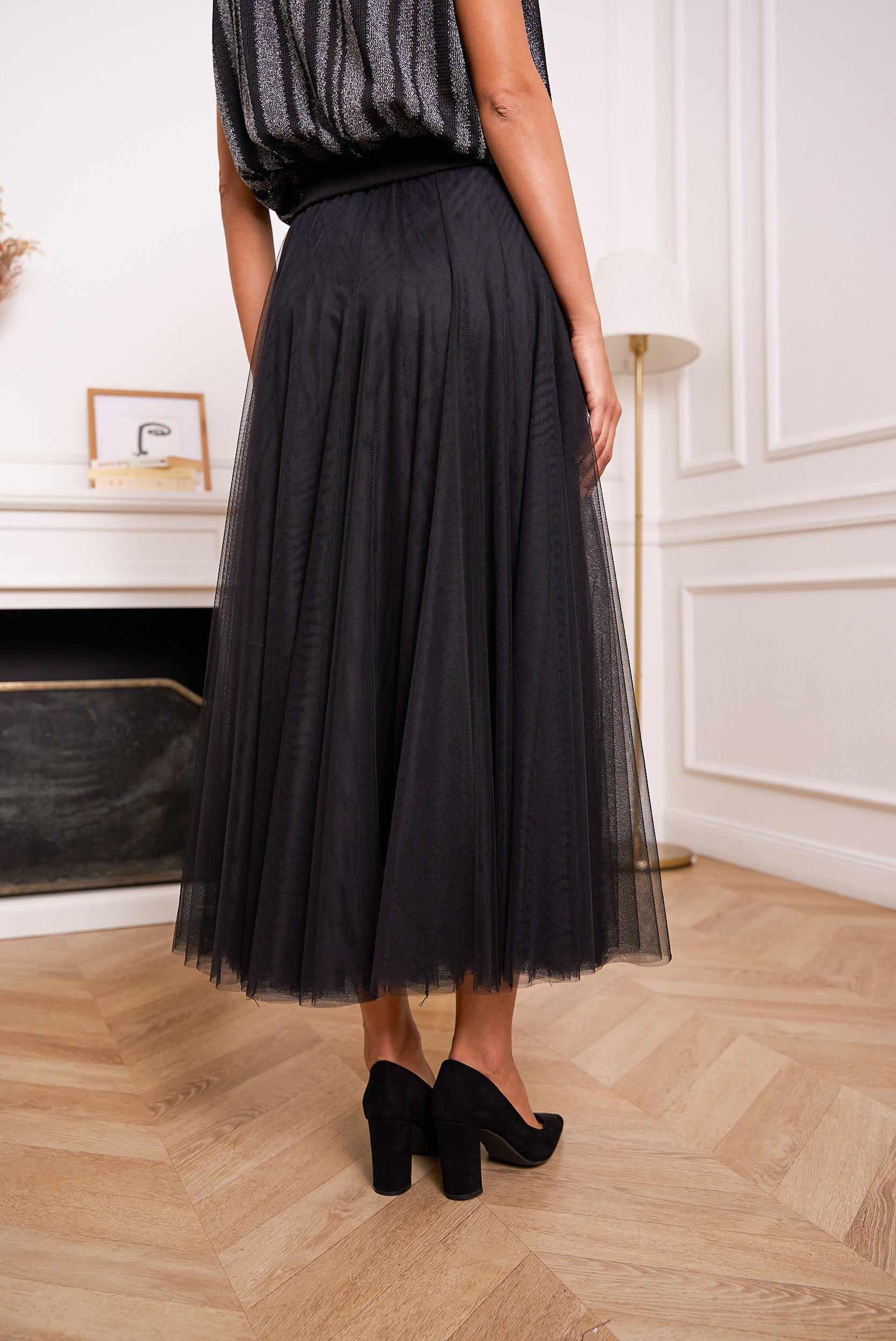 Jupe Ambre en tulle coupe slim