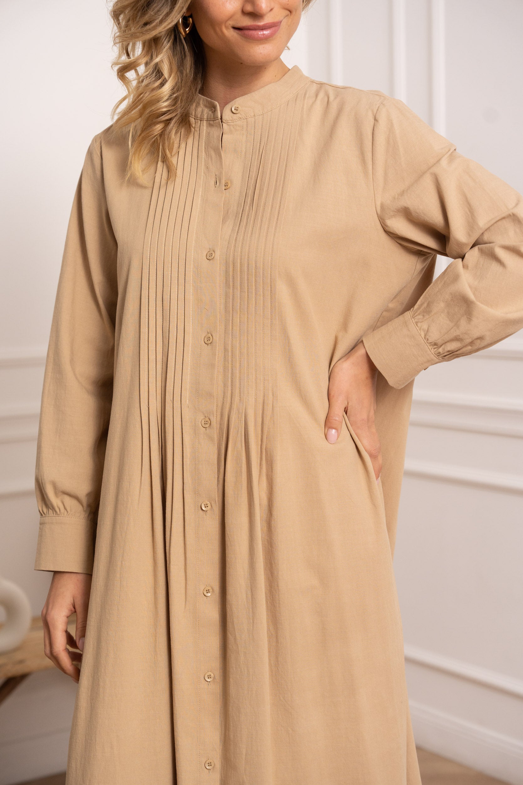 Robe longue en lin & coton