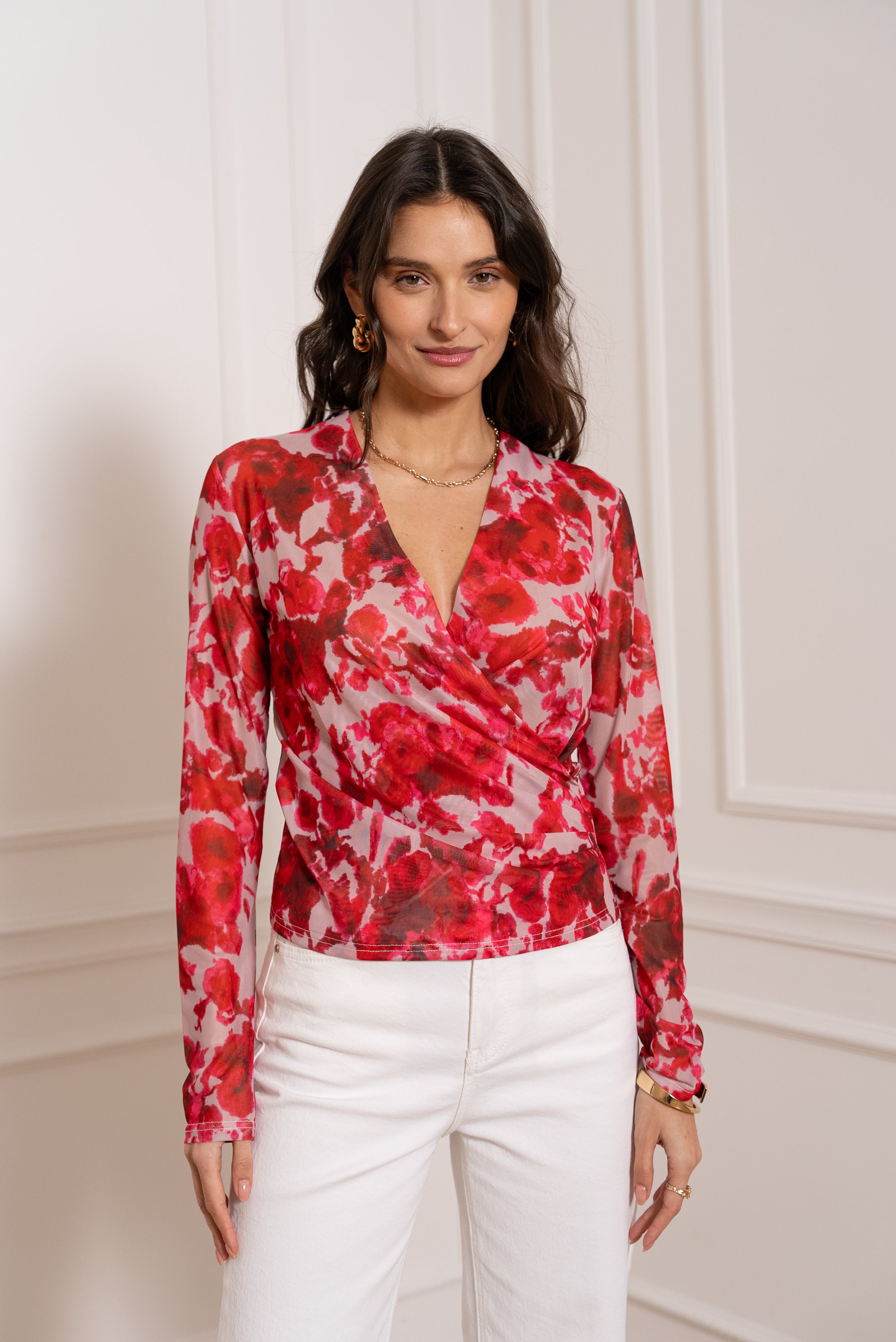 Elisabeth Leopard satin top