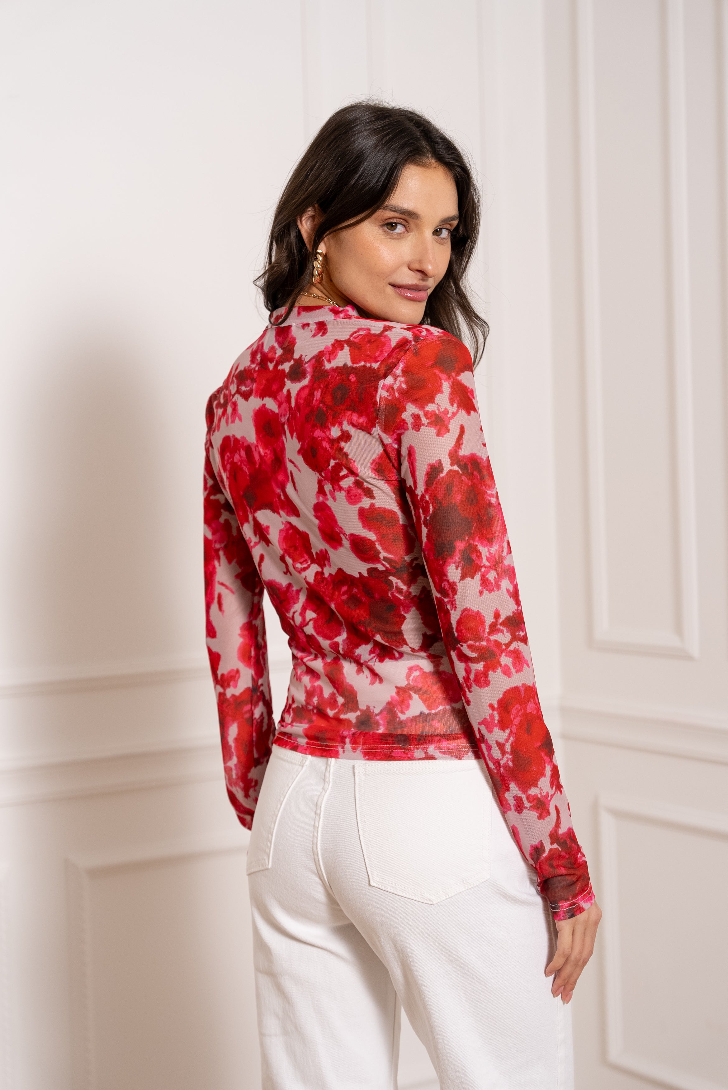 Elisabeth Leopard satin top