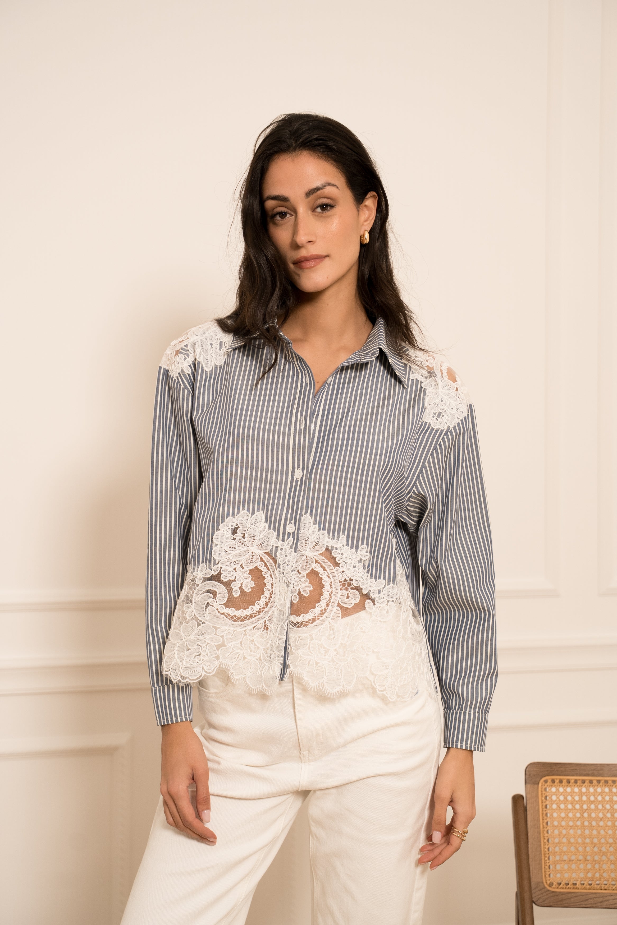 Ariane turtleneck lace blouse