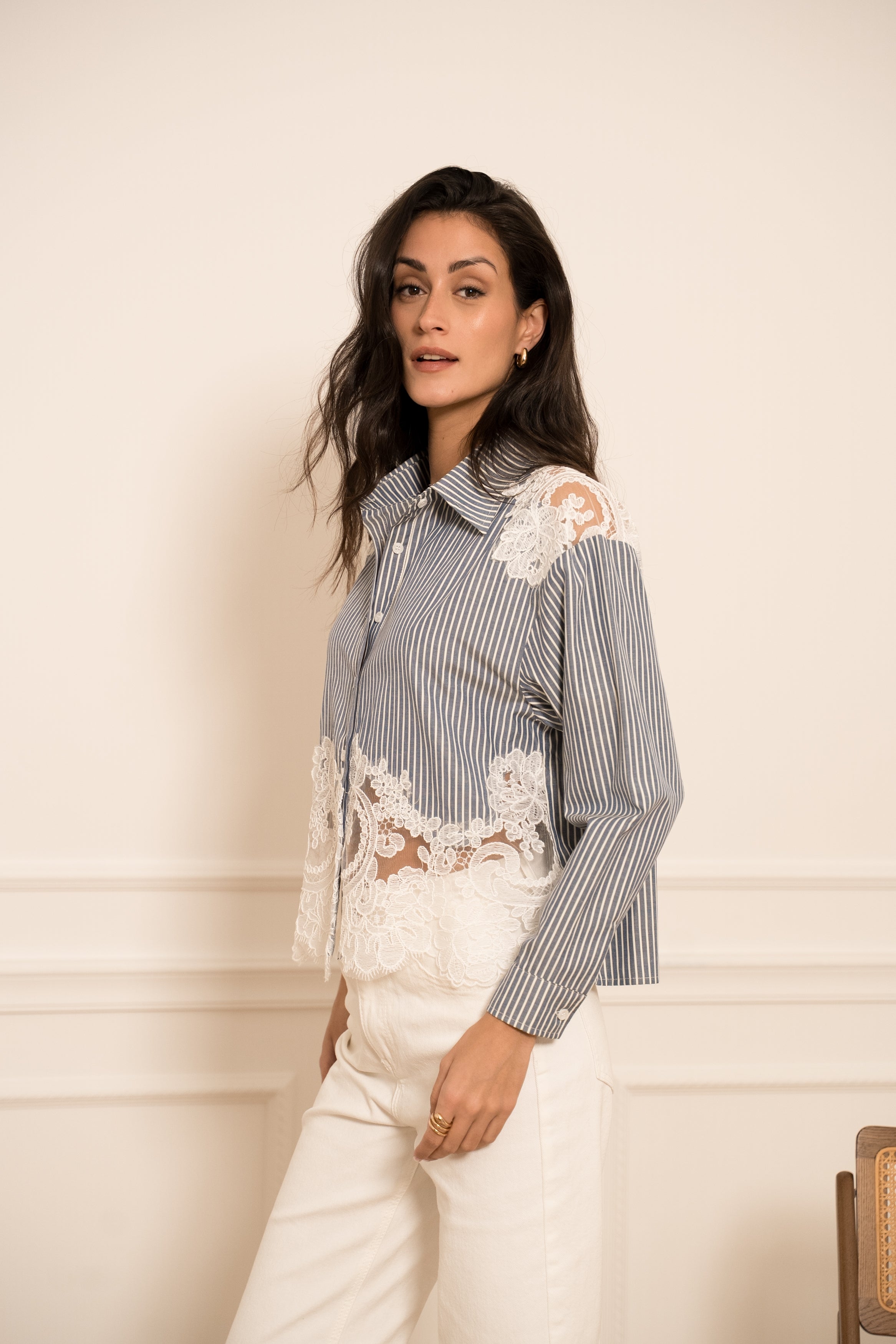 Ariane turtleneck lace blouse