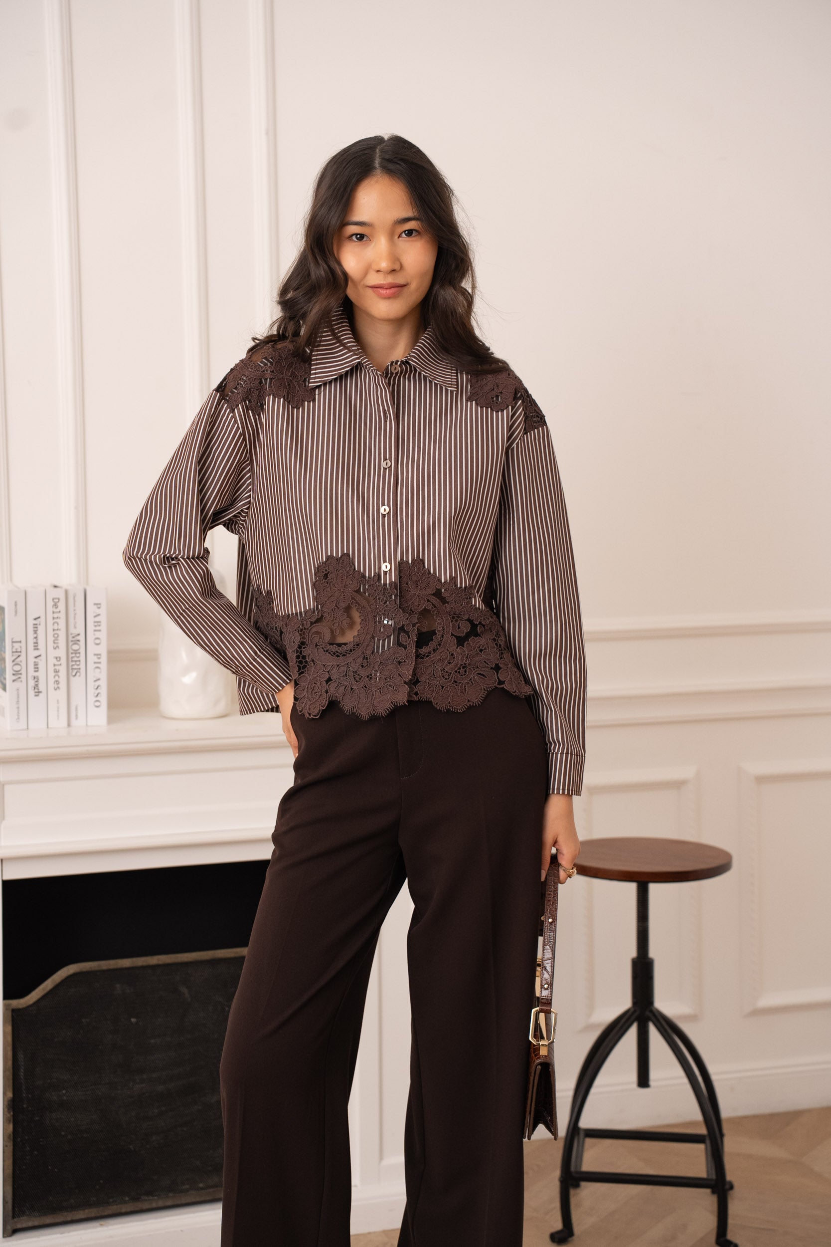 Ariane turtleneck lace blouse