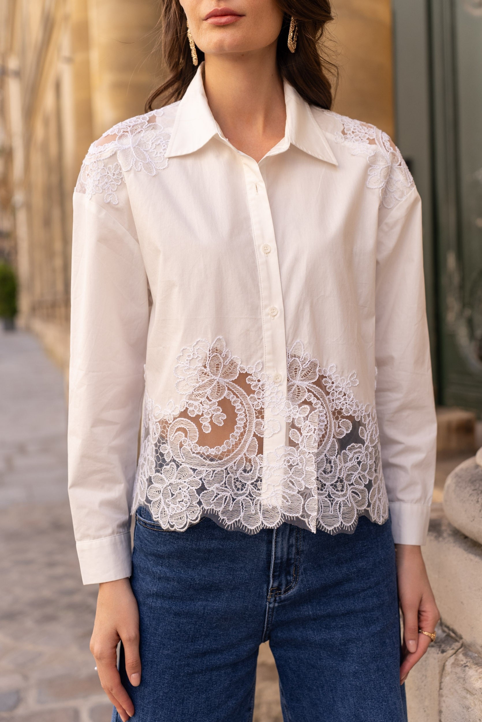 Ariane turtleneck lace blouse