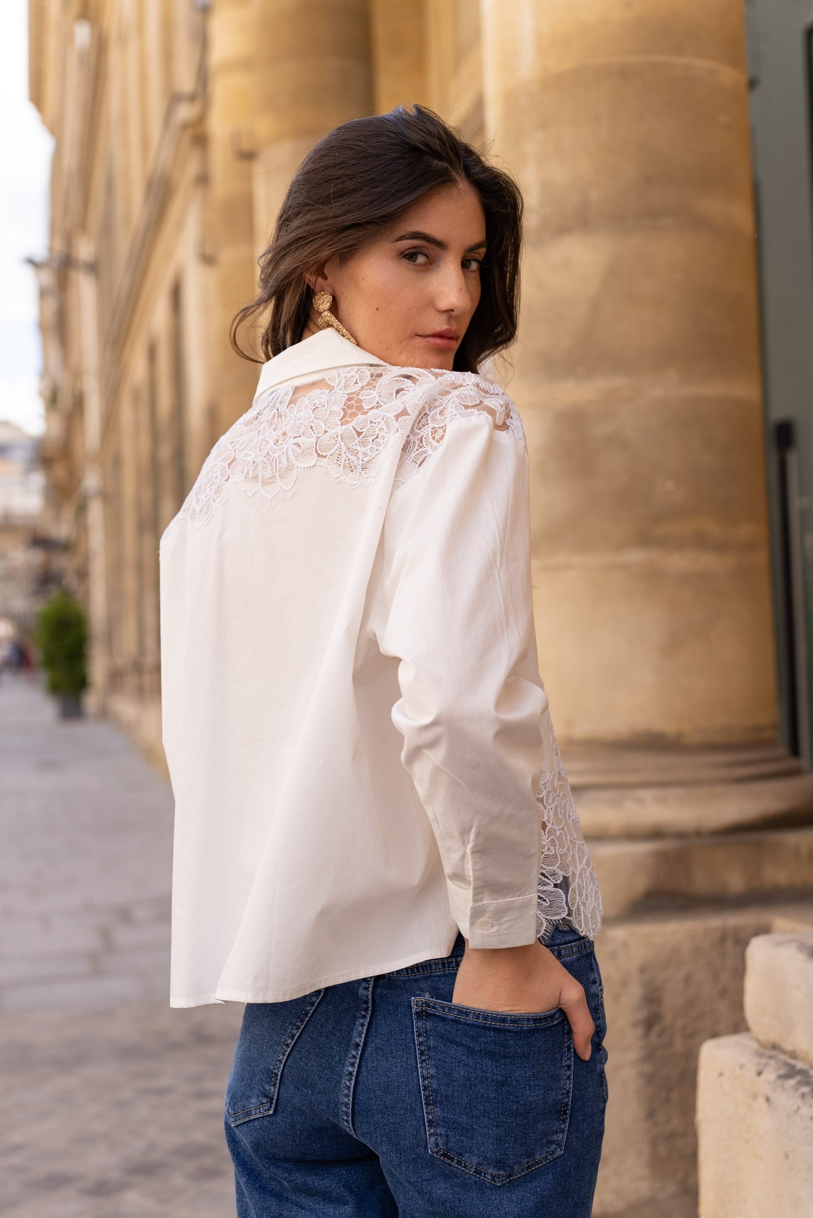 Ariane turtleneck lace blouse