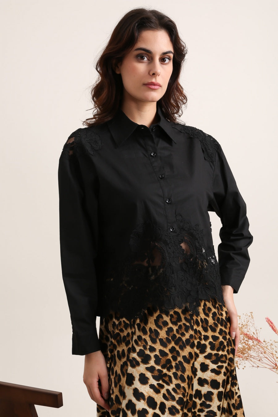 Ariane turtleneck lace blouse