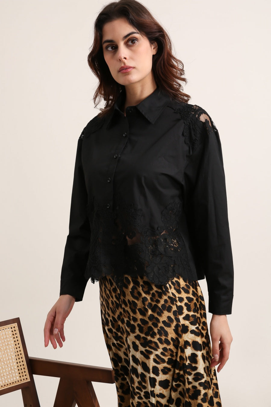 Ariane turtleneck lace blouse