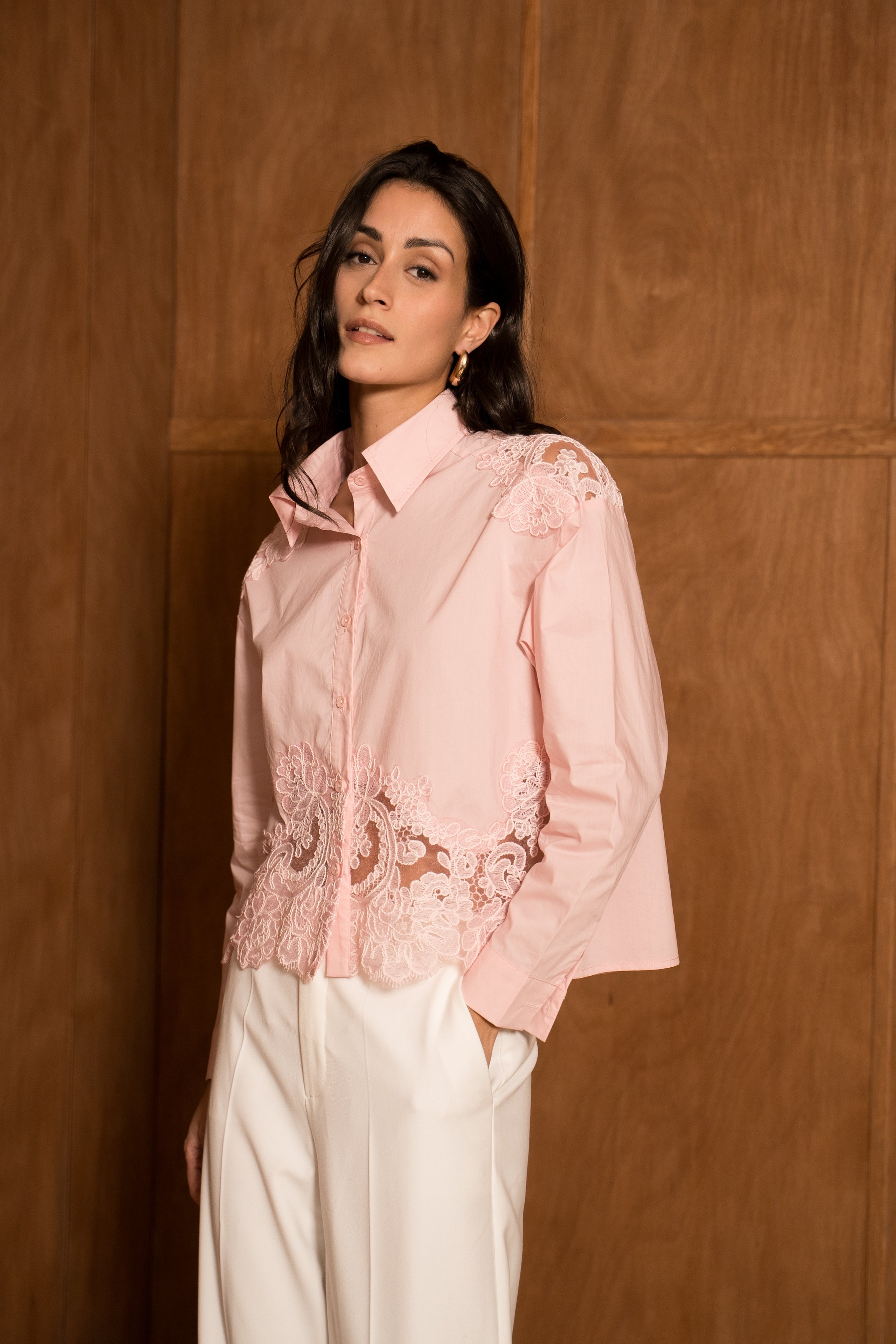 Ariane turtleneck lace blouse