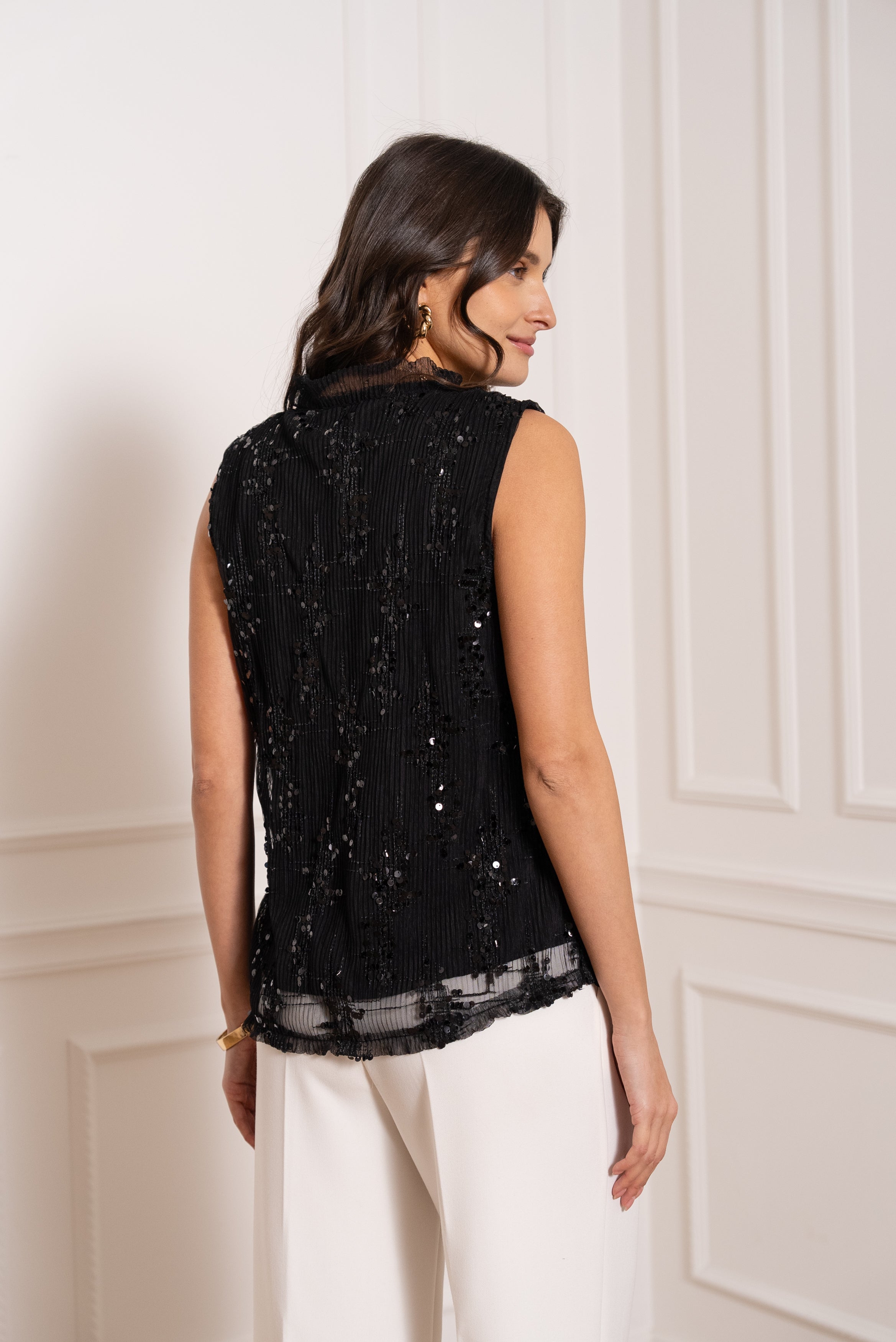 Top débardeur orné de paillettes
