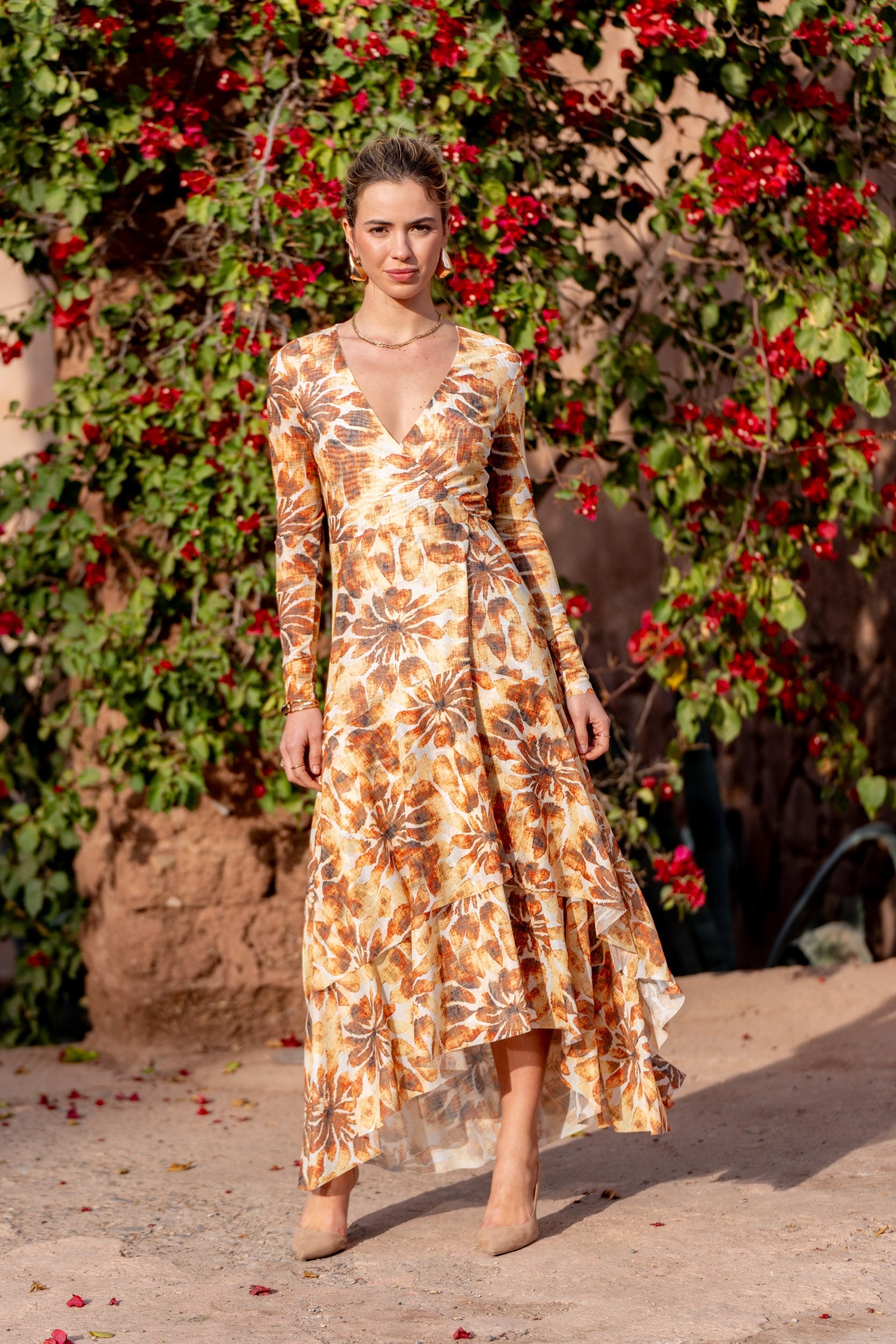 Short silk printed Saint-Tropez dress