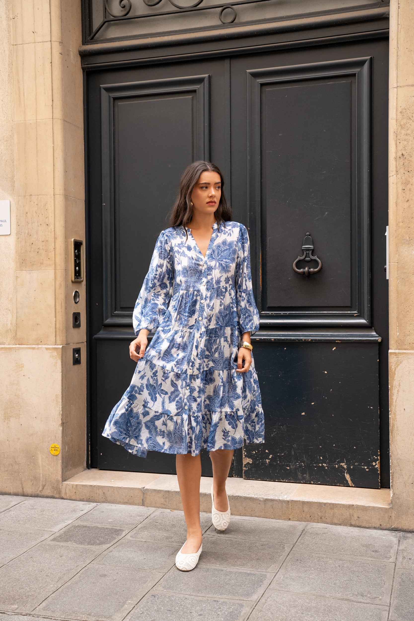 Mid-length printed dress Saint-Tropez