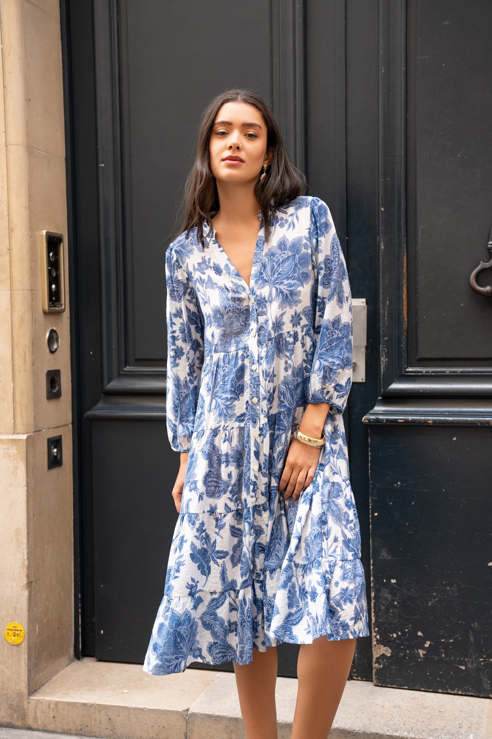 Mid-length printed dress Saint-Tropez