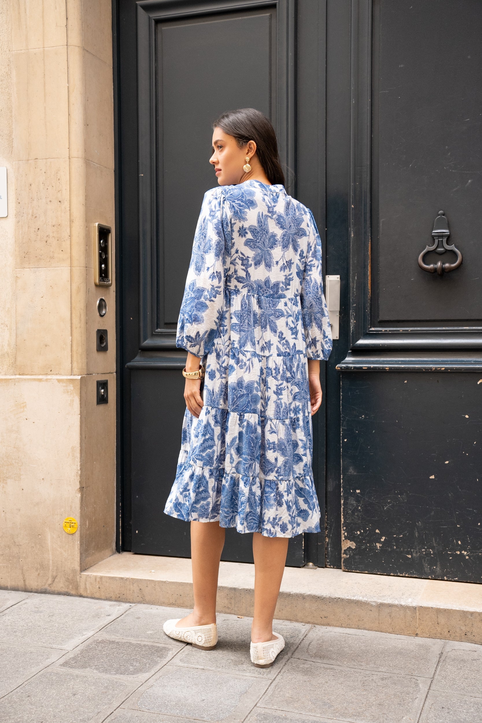 Mid-length printed dress Saint-Tropez