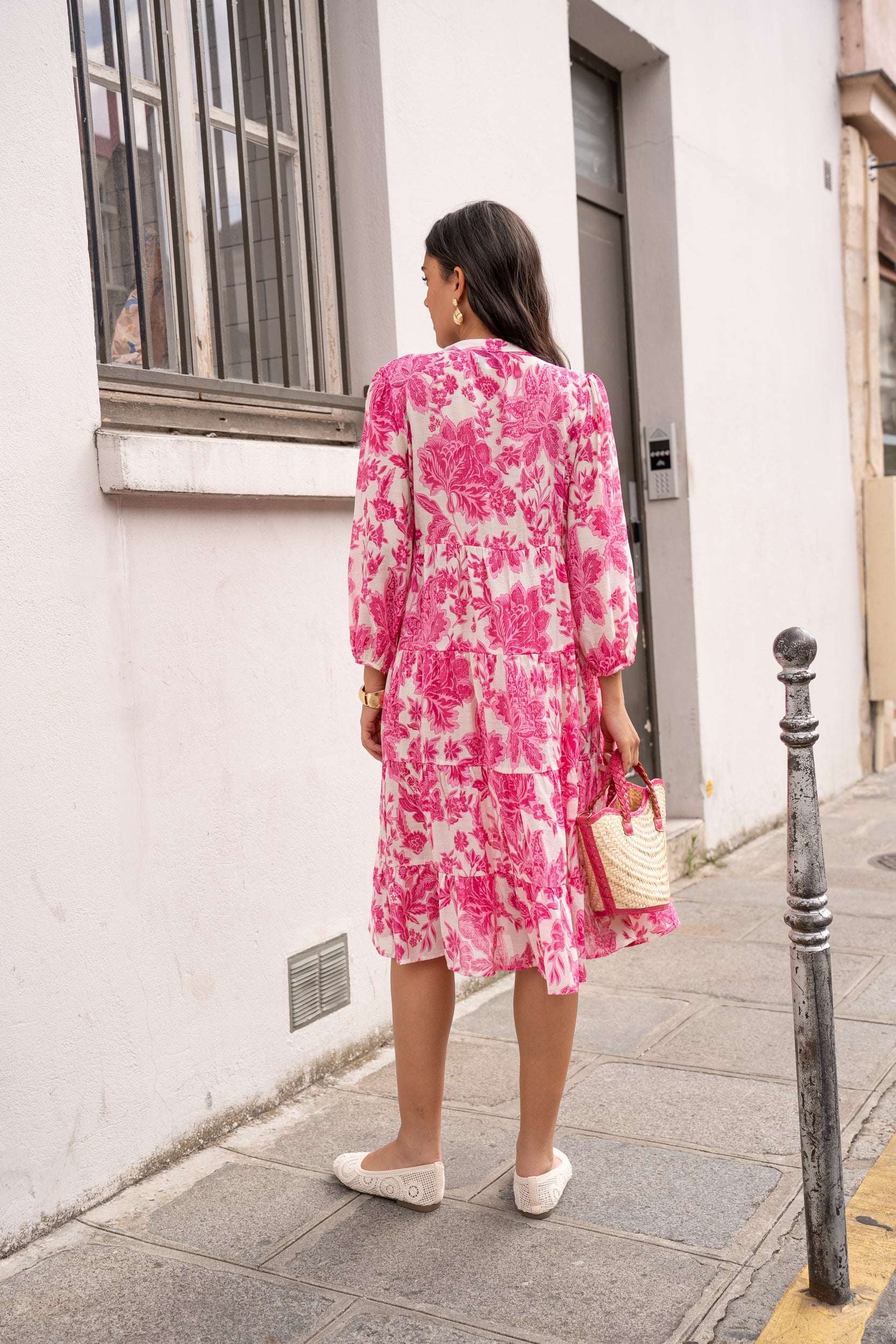 Mid-length printed dress Saint-Tropez
