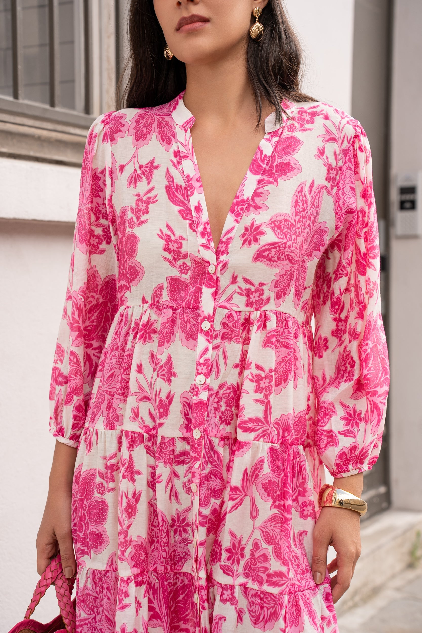 Mid-length printed dress Saint-Tropez