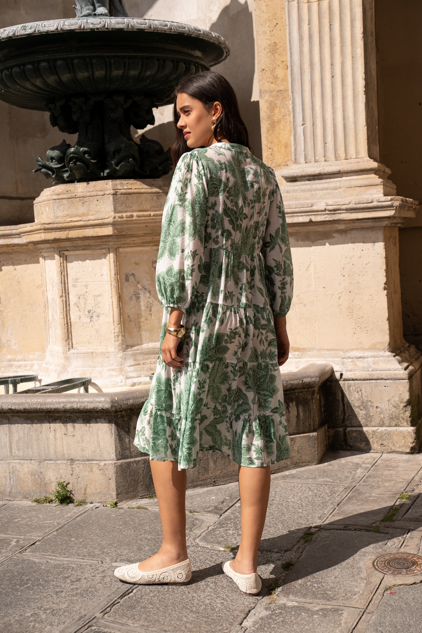 Mid-length printed dress Saint-Tropez