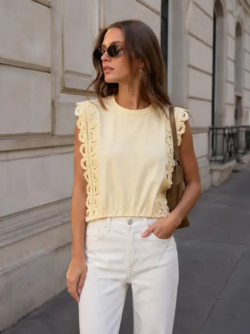 Top en coton & dentelle