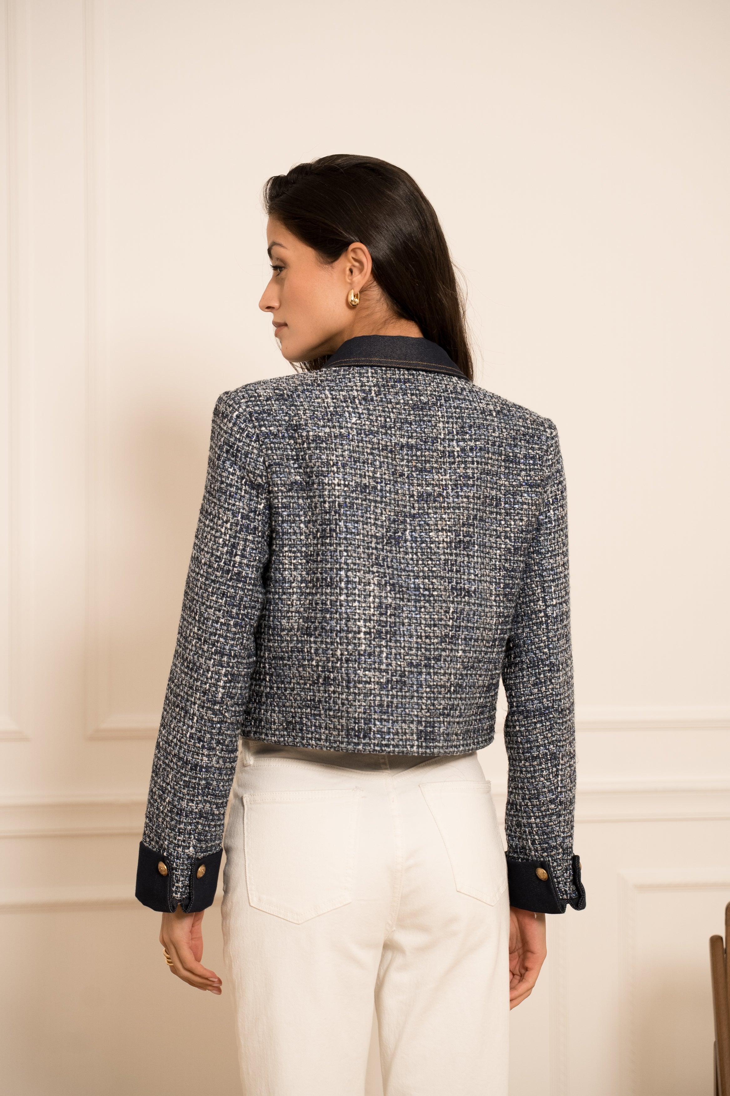 Veste Élise en tweed & denim