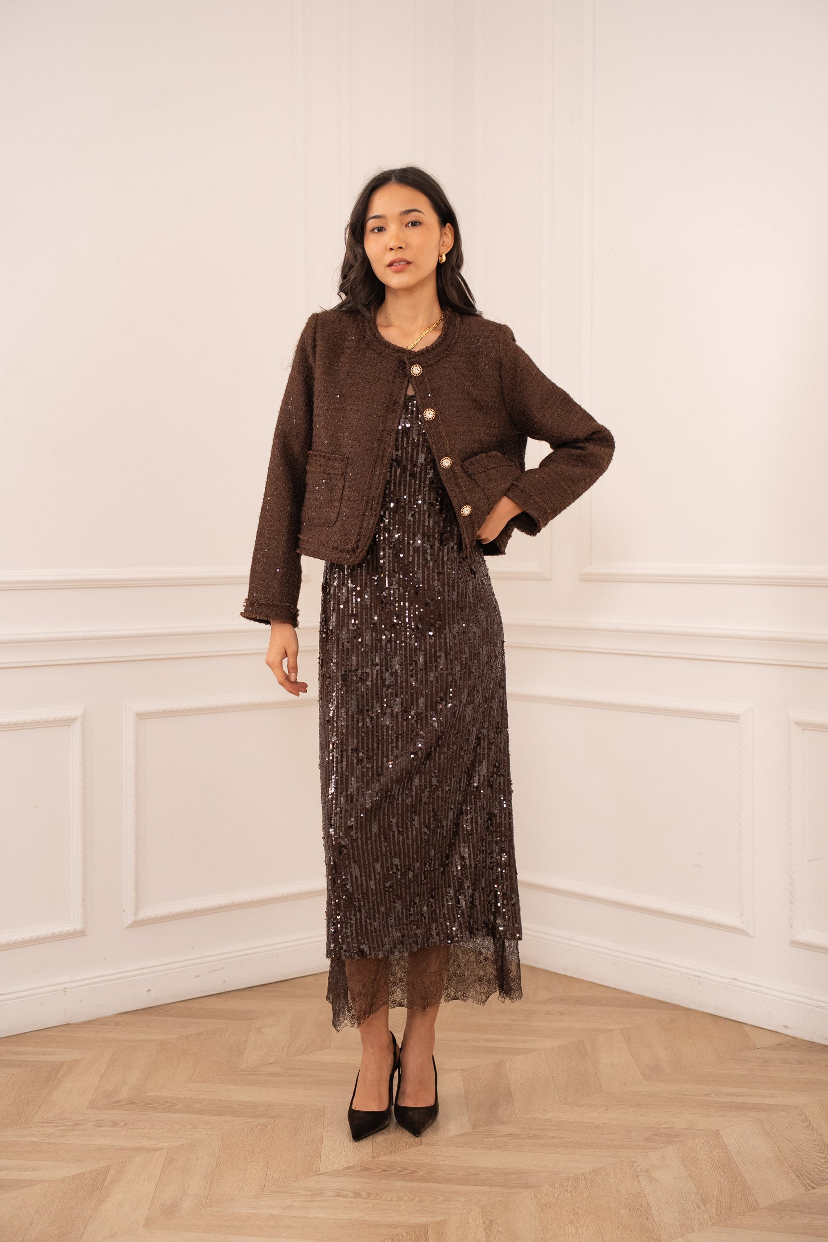 Veste Lola en tweed à poches