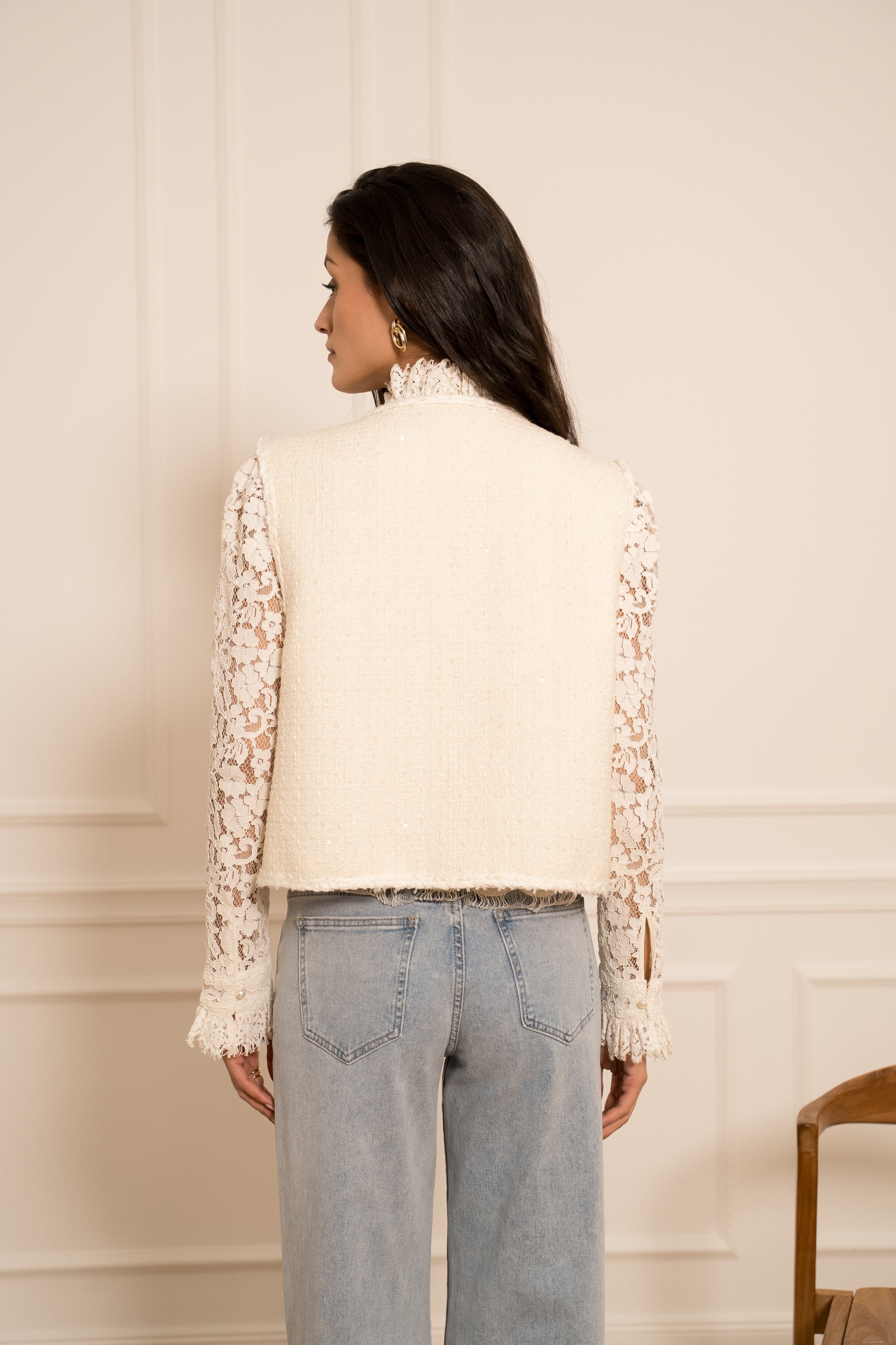 Veste en tweed sans manches