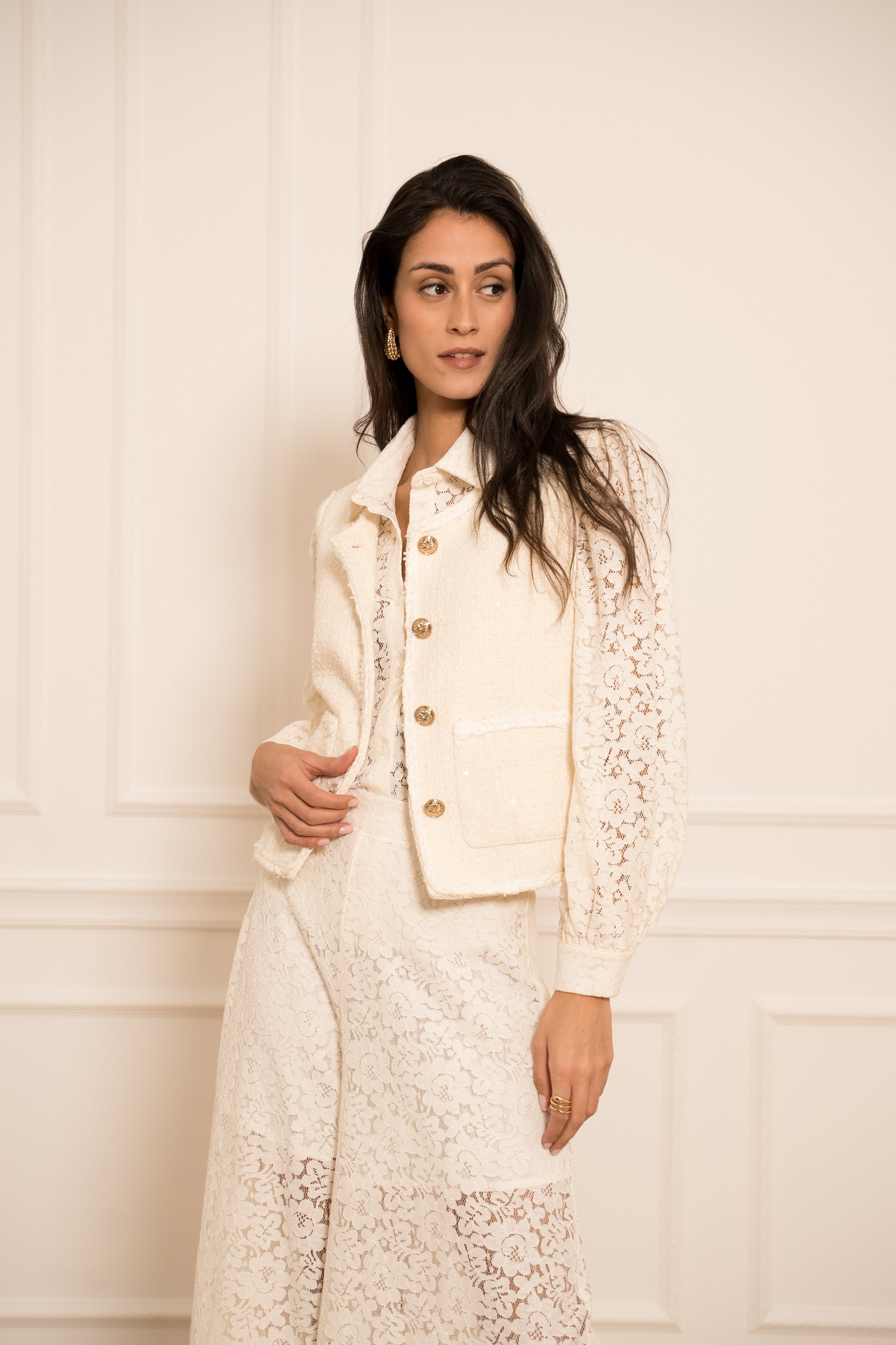 Veste en tweed sans manches