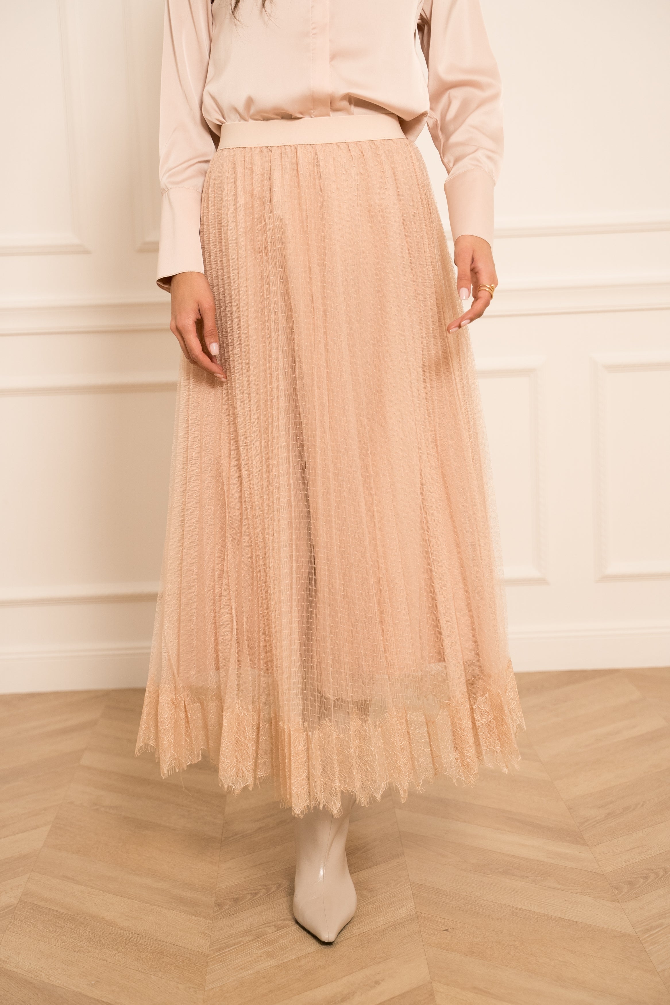 Jupe Jeanne tulle plissée dentelle Jeanne