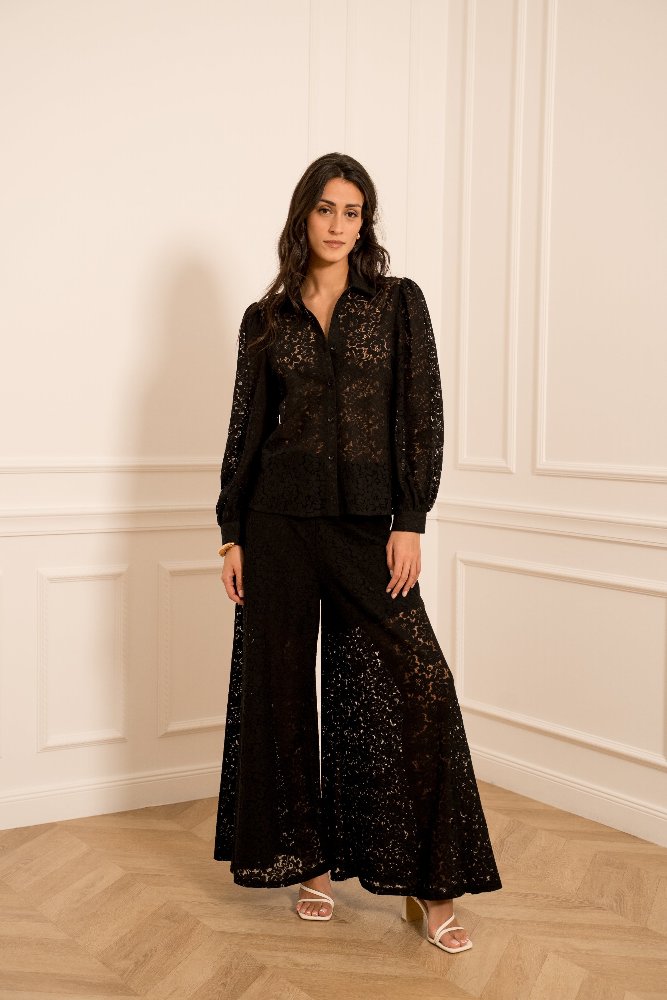 Pantalon jupe culotte en dentelle