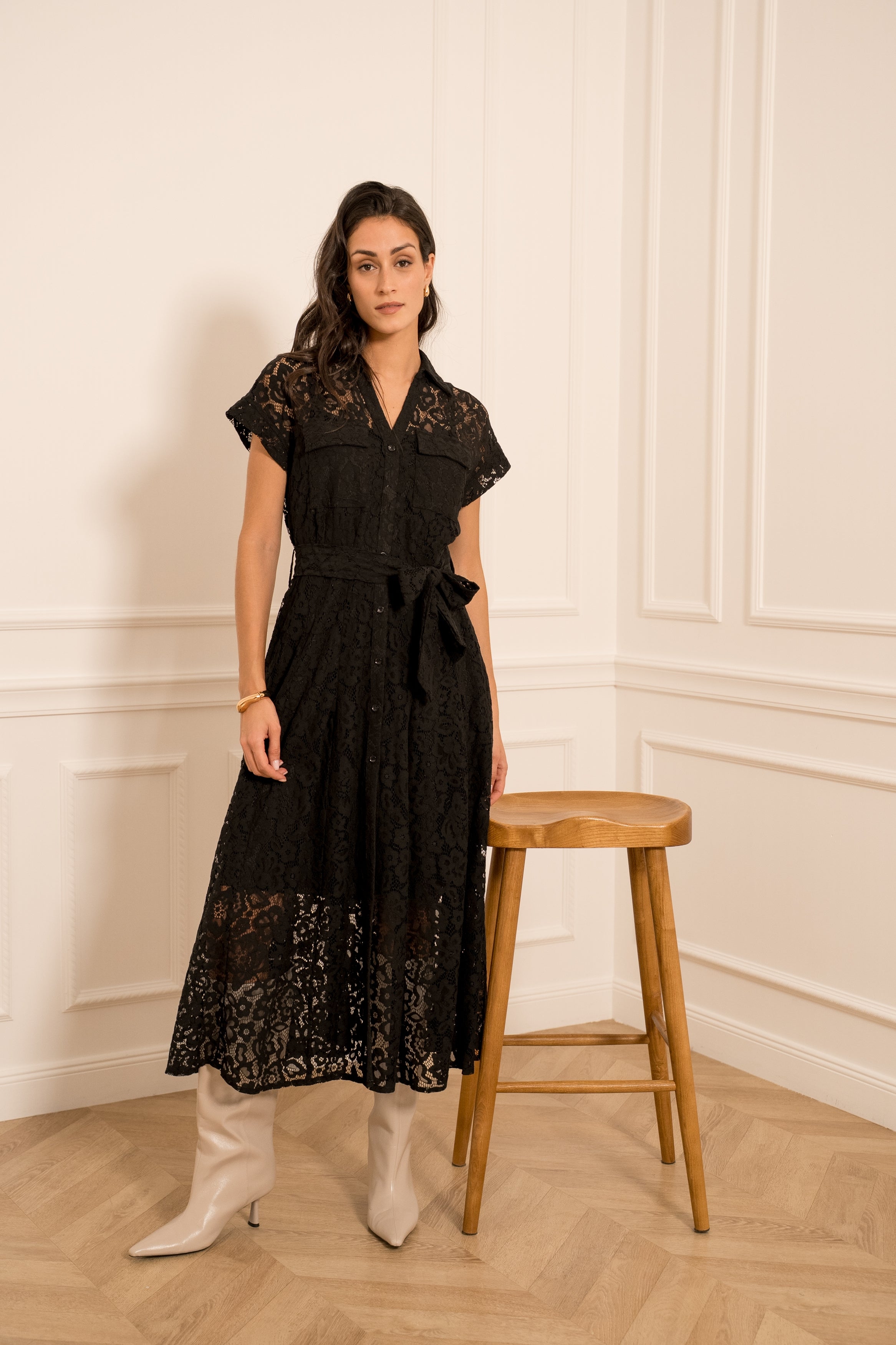 Robe chemise Margot dentelle
