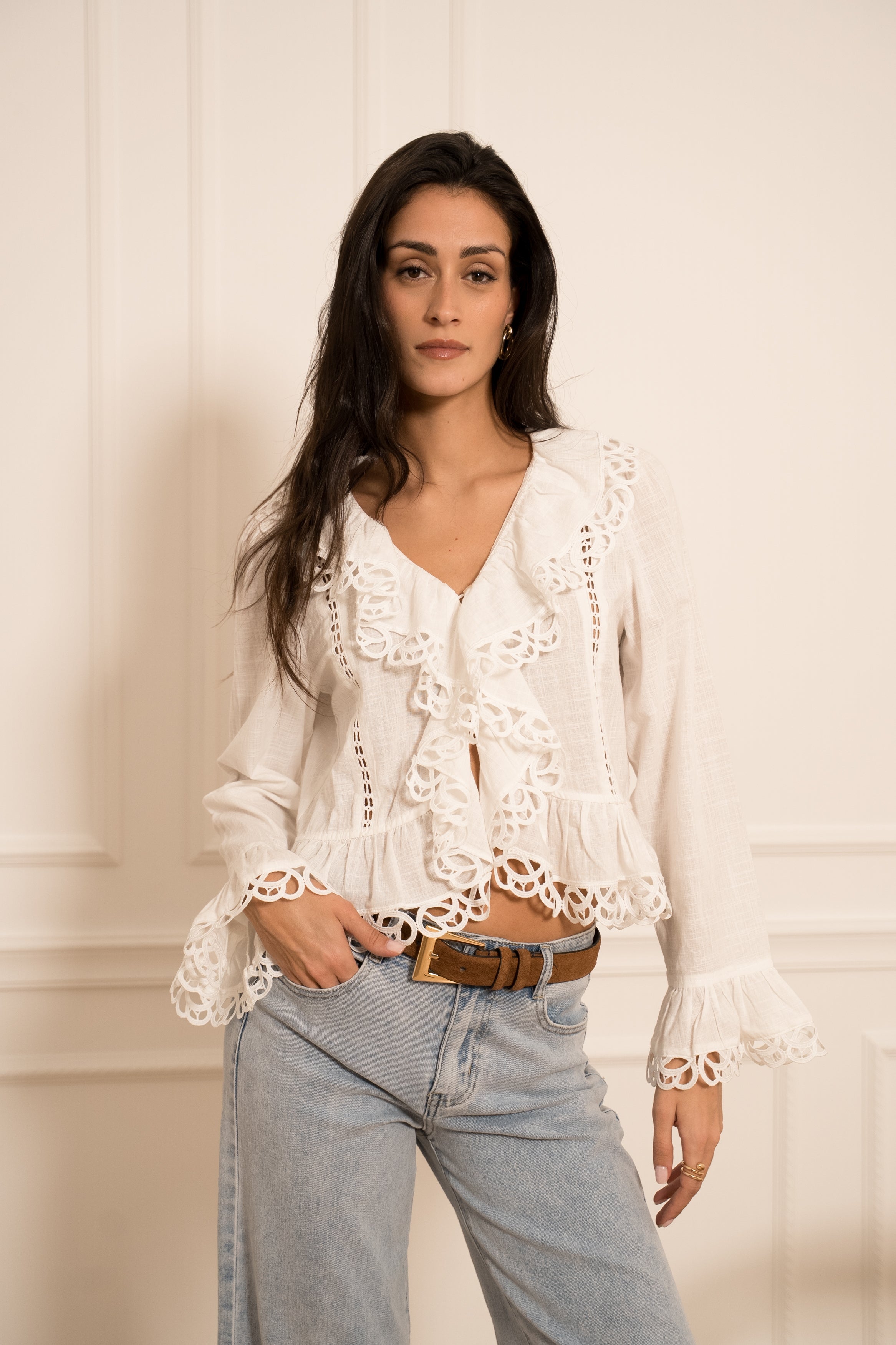 Blouse en coton à volants Charlie