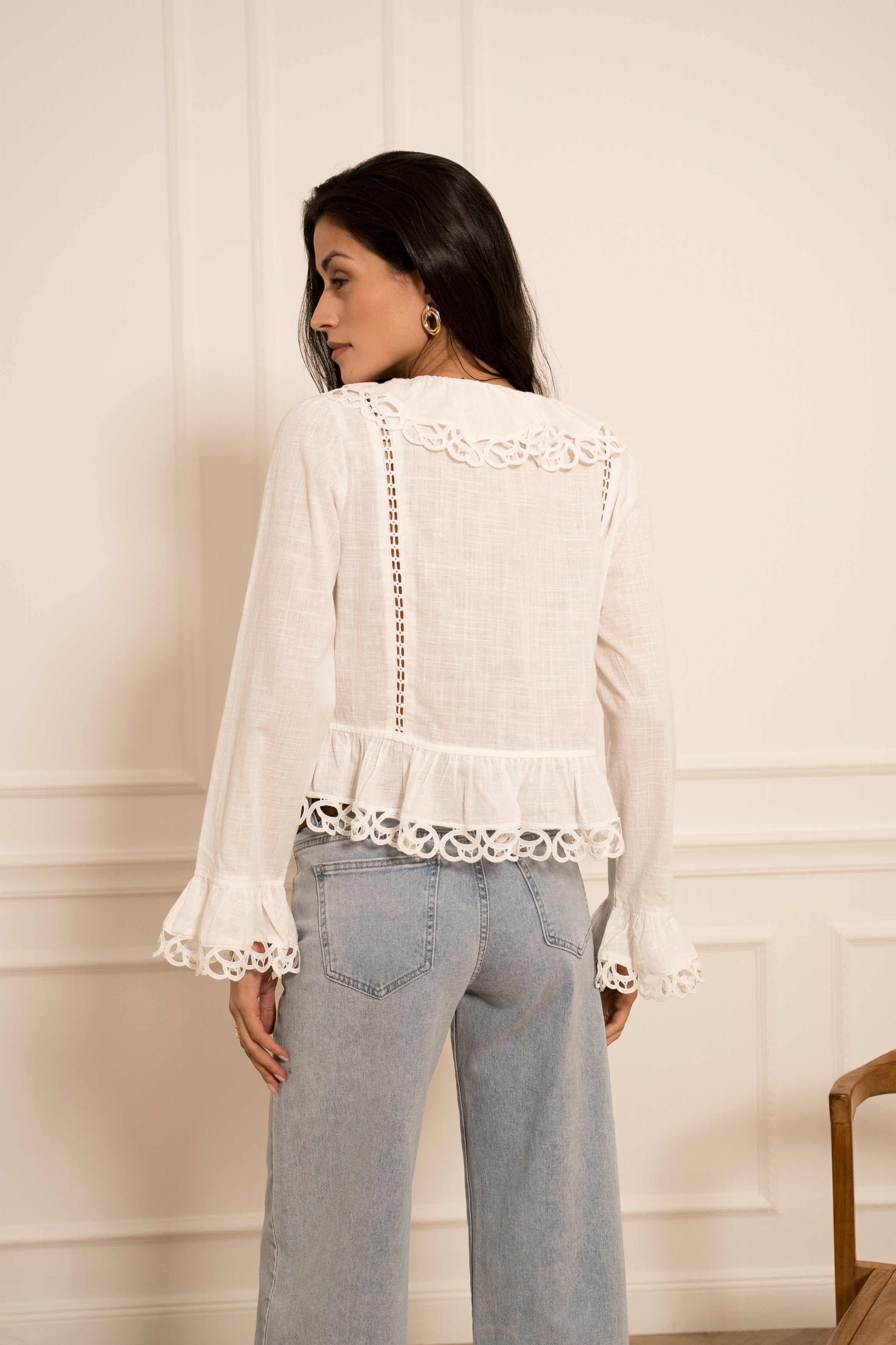 Blouse en coton à volants Charlie