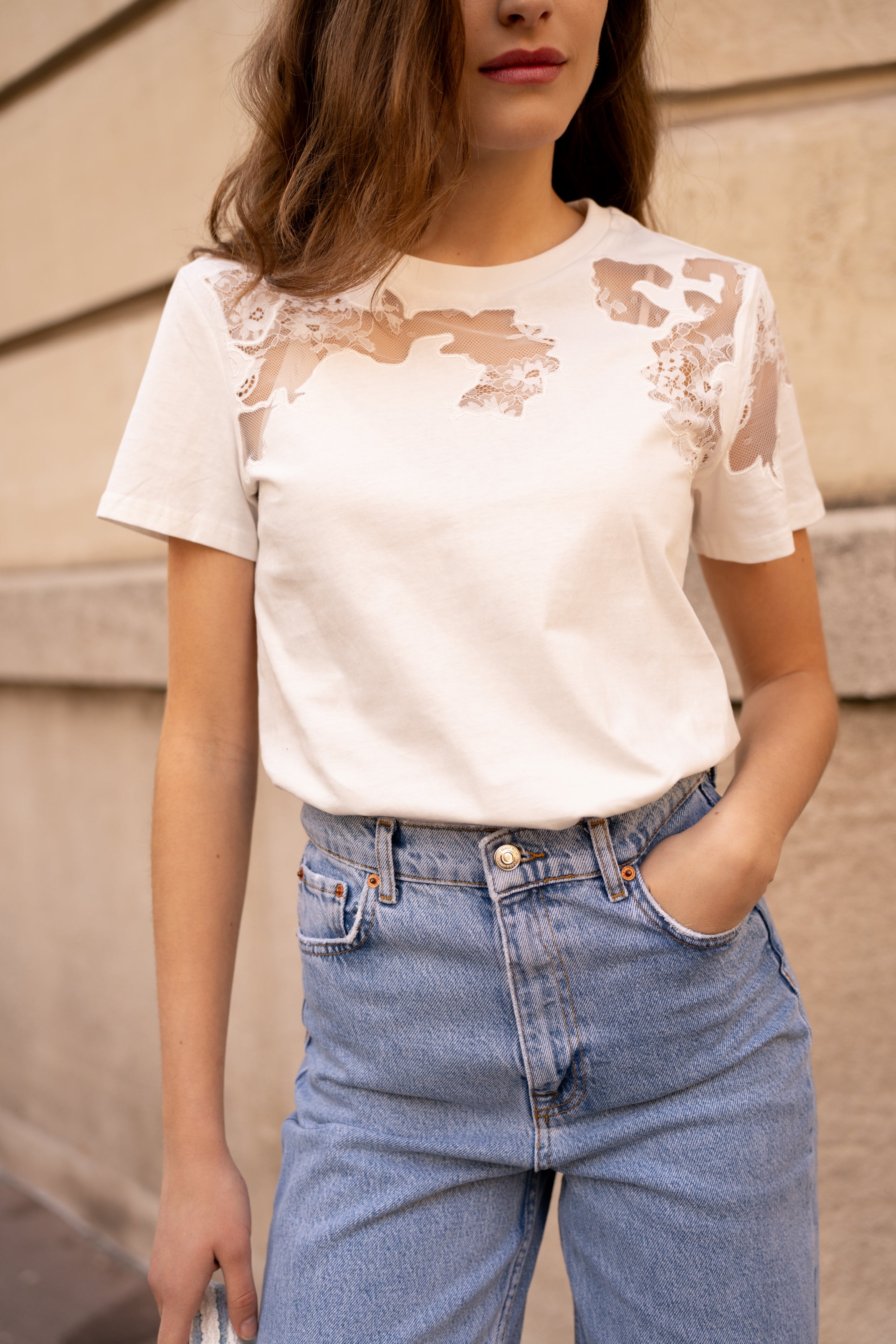 T-shirt en coton brodé