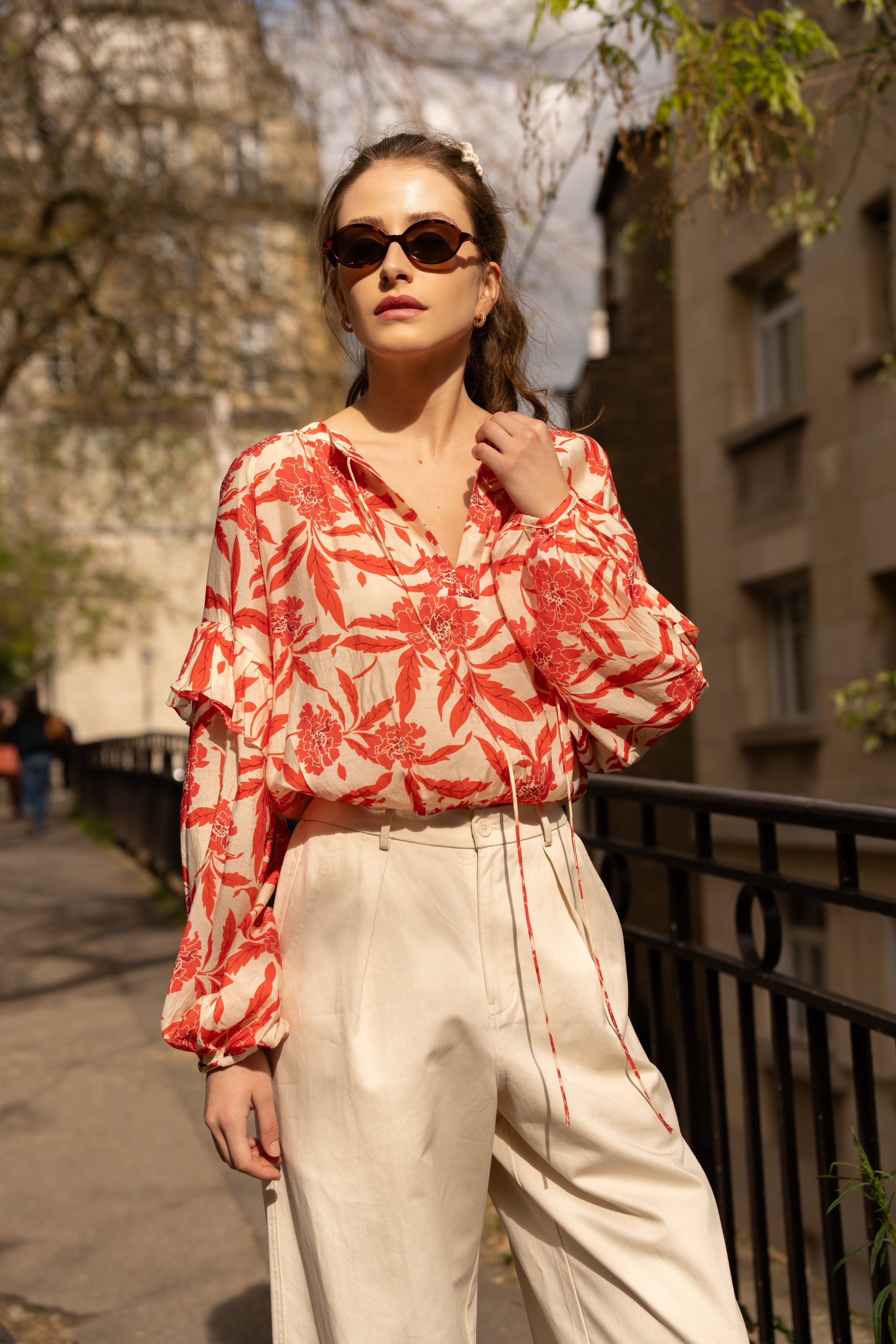 Blouse Cirta imprimée manches ballons