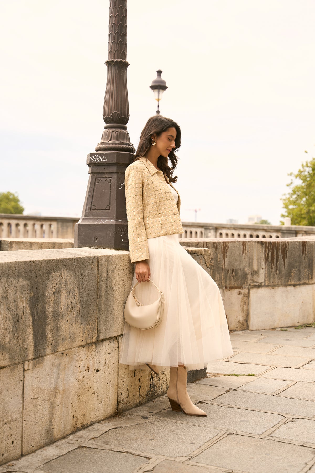 Veste Keira tweed ceinturée