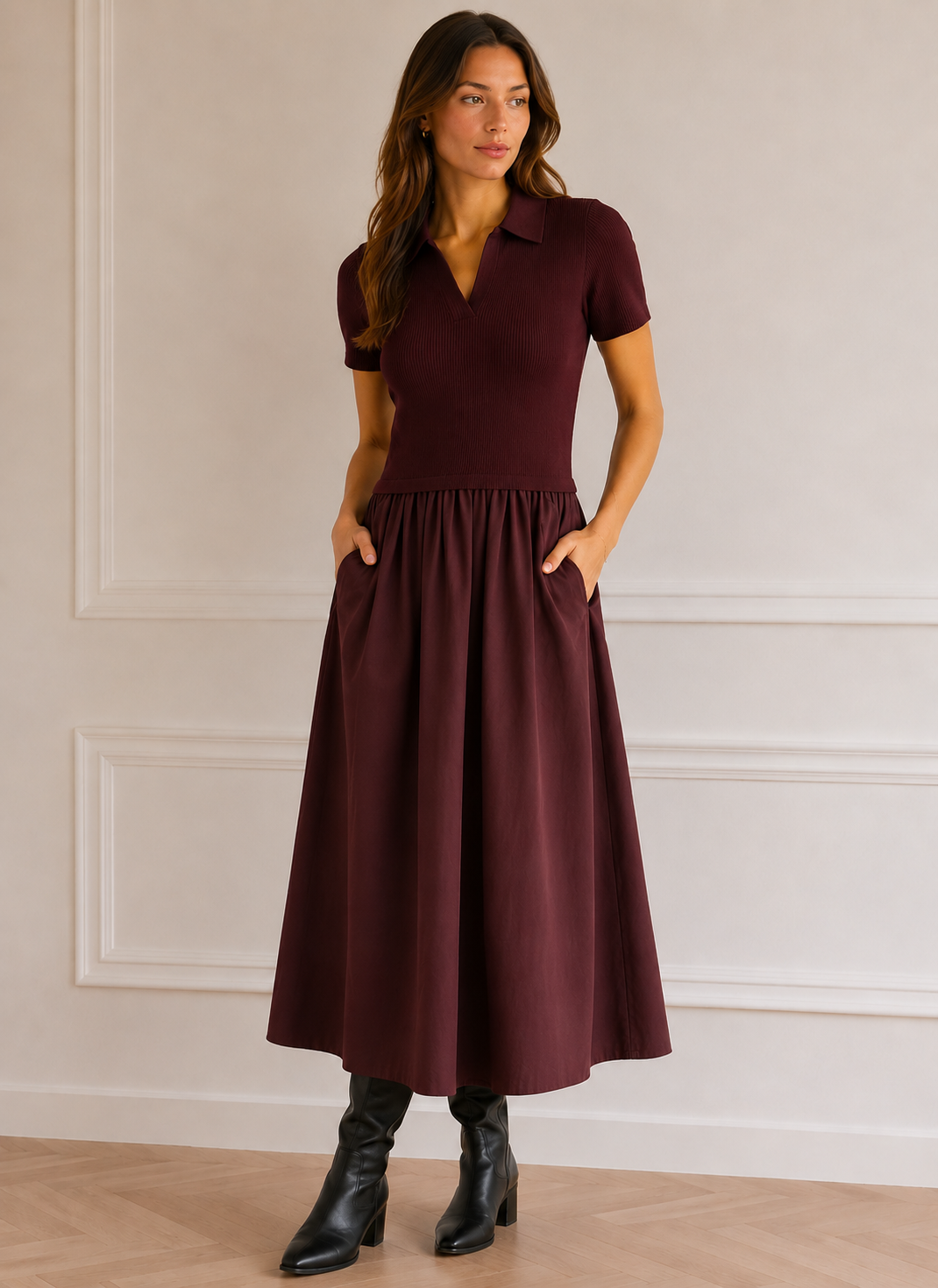 Robe bi-matière Loïs