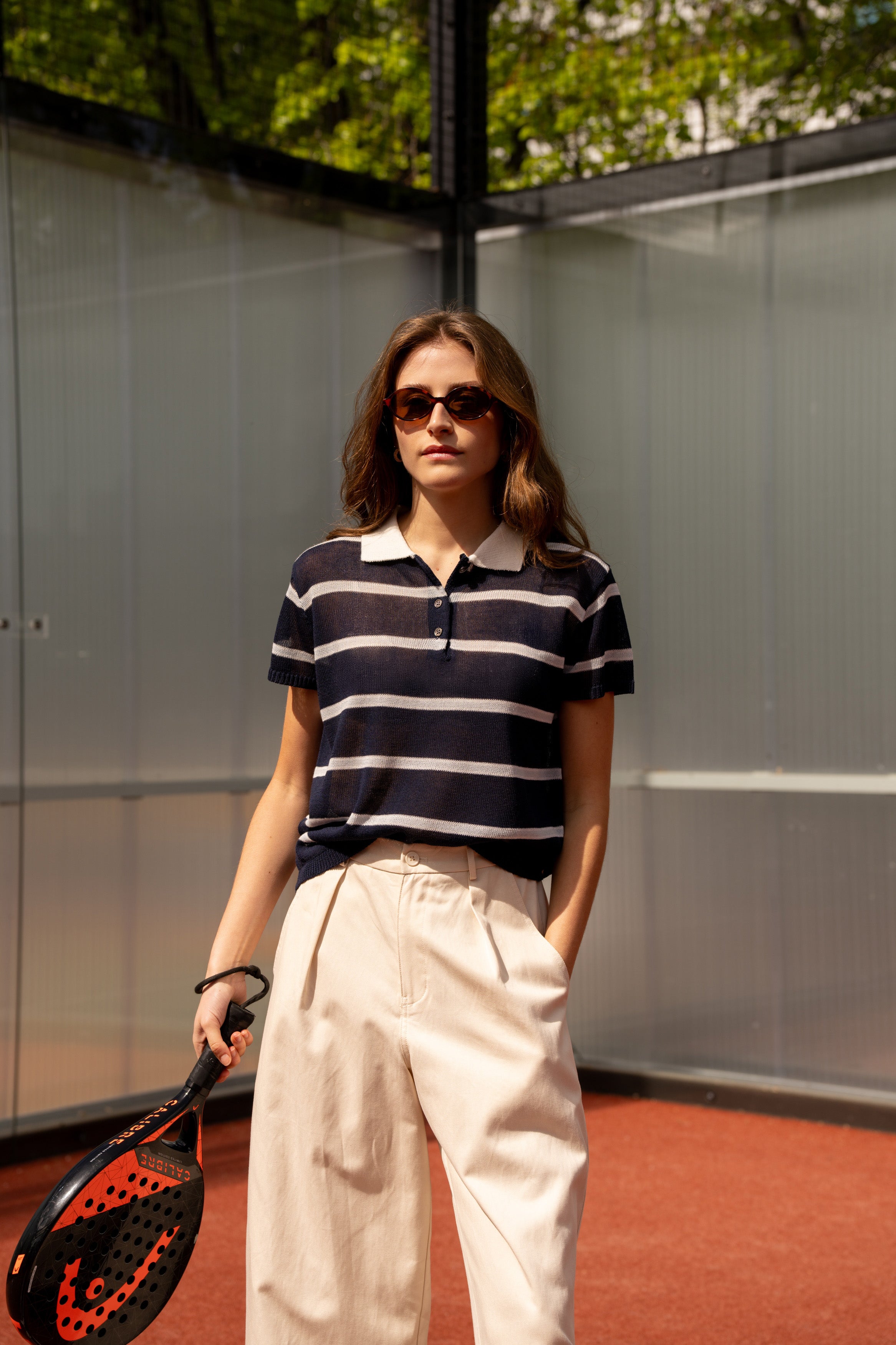 Polo en maille rayé